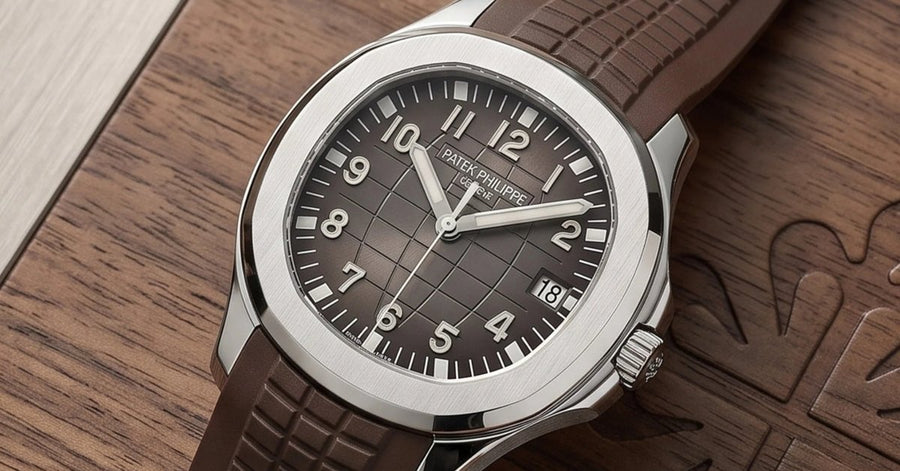 Patek Philippe Aquanaut with brown dial on a brown rubber strap