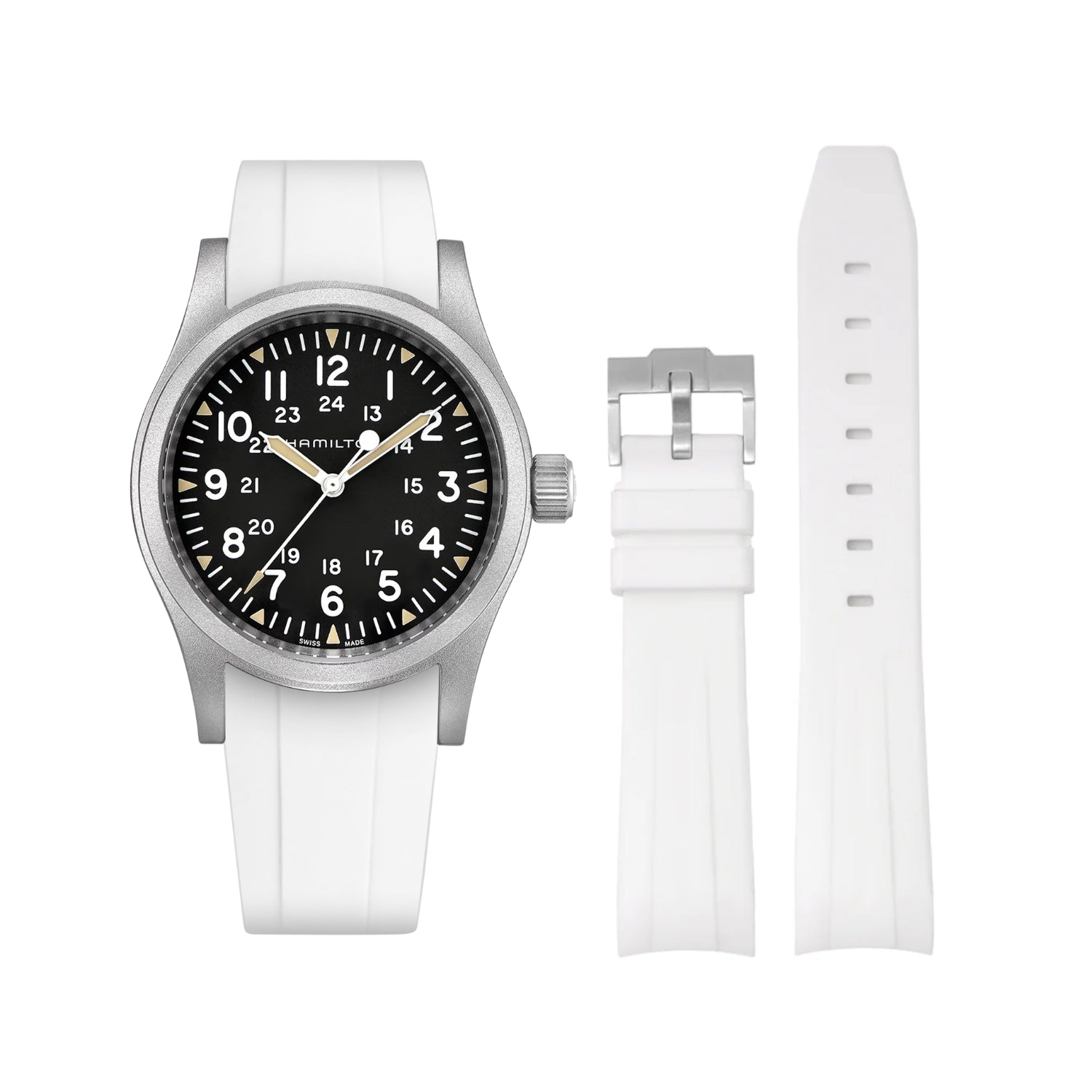 Rubber Strap – For Hamilton Khaki Field - White