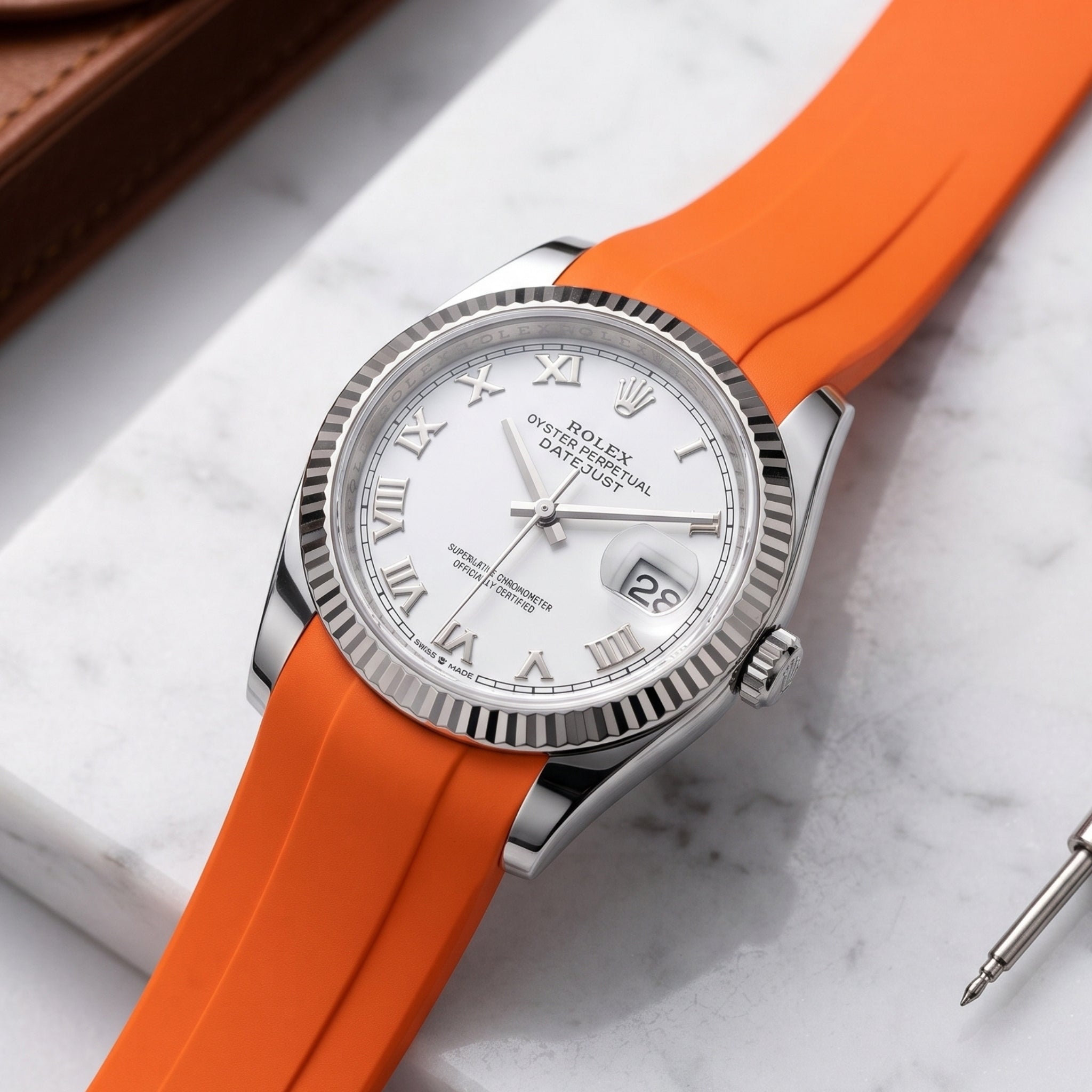 Rubber Strap - For Rolex Datejust 36 - Orange