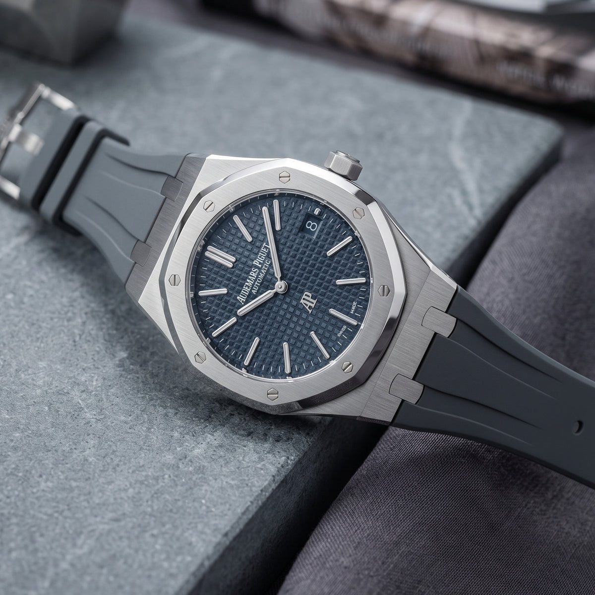 Correa de caucho - Para todos los Audemars Piguet Royal Oak de 39 mm - Gris