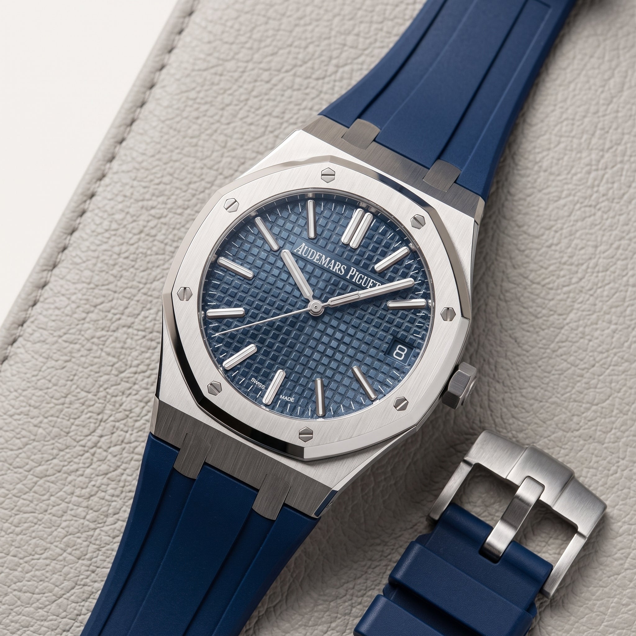 Correa de caucho - Para todos los Audemars Piguet Royal Oak de 41 mm - Azul
