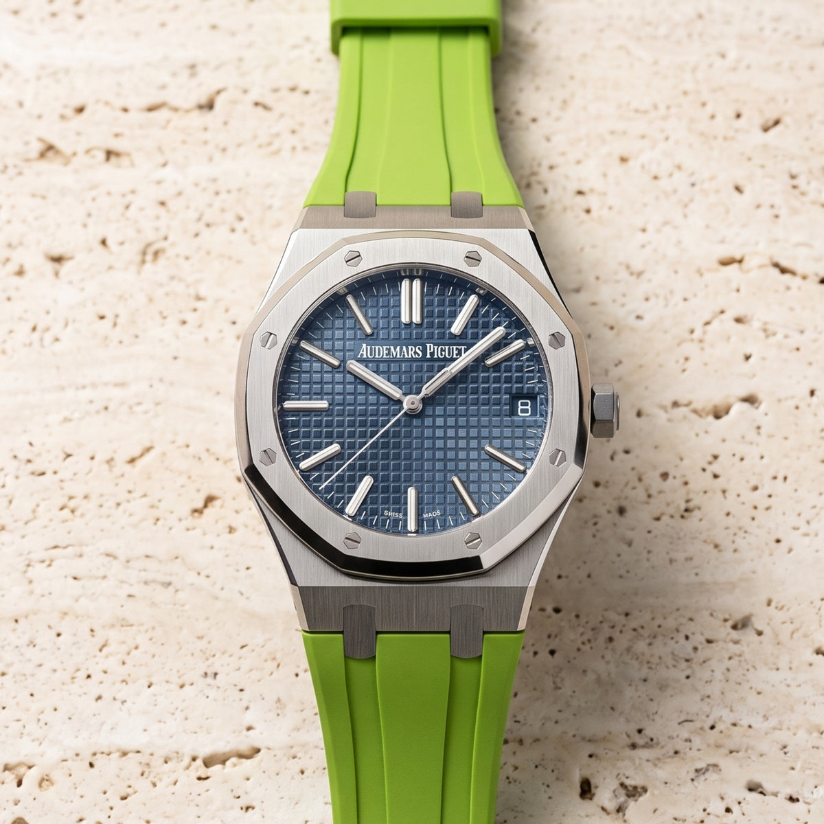 Correa de caucho - Para todos los Audemars Piguet Royal Oak de 41 mm - Verde lima
