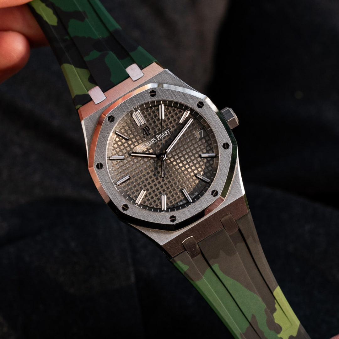 Correa de caucho - Para todos los Audemars Piguet Royal Oak de 41mm - Camuflaje Militar