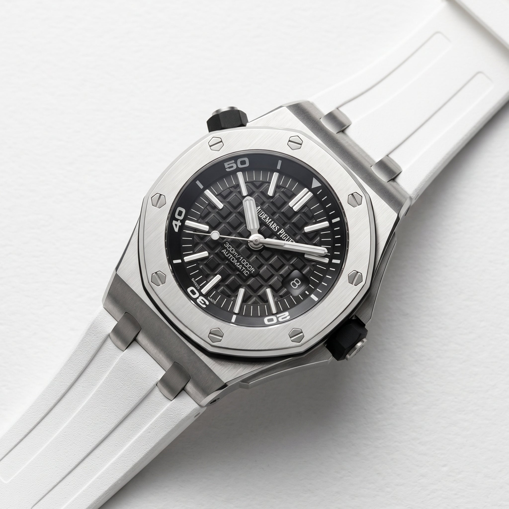 Correa de caucho - Para todos los Audemars Piguet Offshore Diver - Blanca