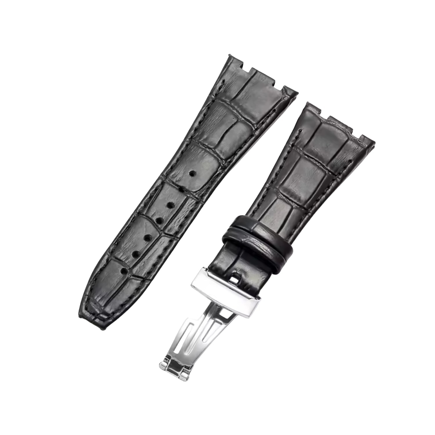 Crocodile Strap - For all Audemars Piguet Royal Oak 41mm - Black - Helvetus
