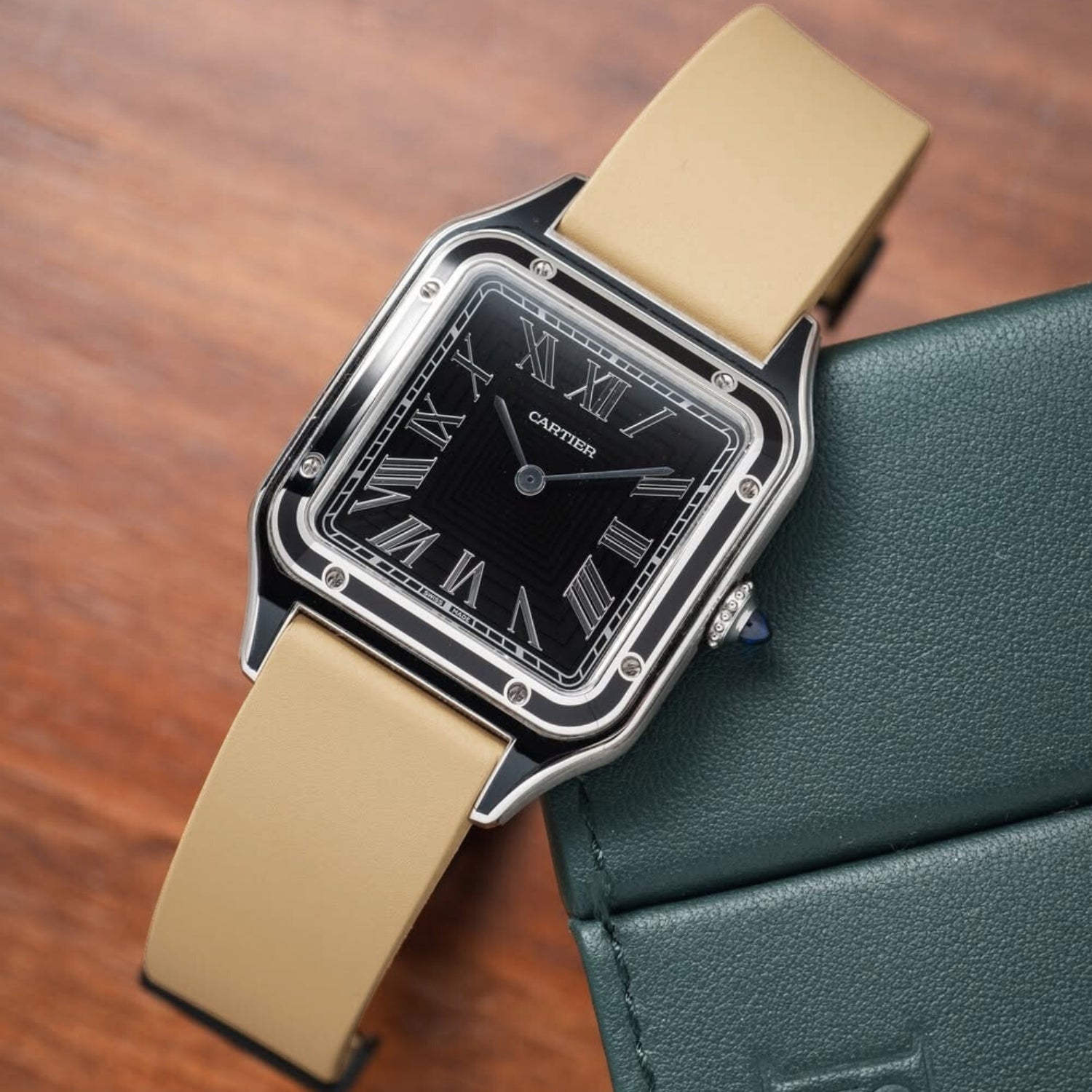 CTS Rubber Strap - Cartier Santos - Dumont - Beige - Helvetus