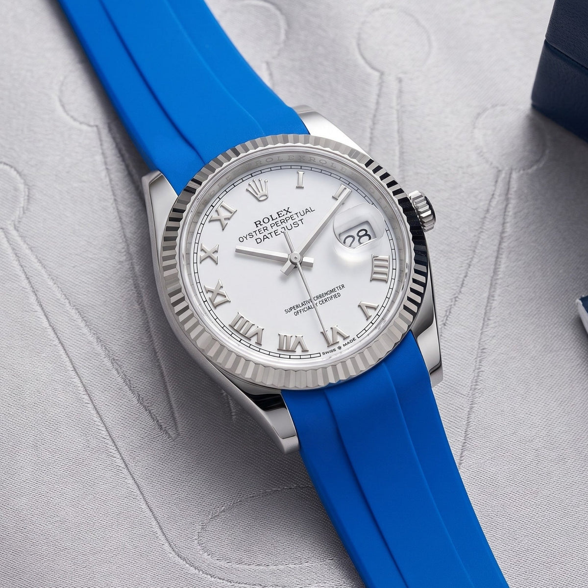 Deployant Strap - For Rolex Datejust 36 - Blue - Helvetus