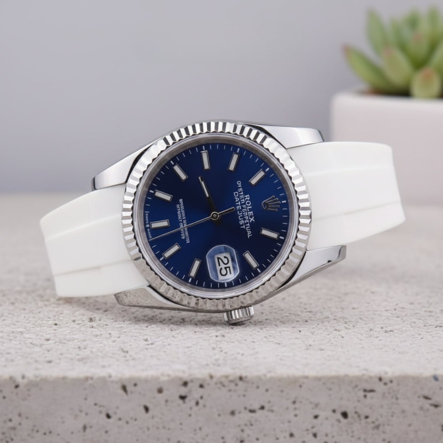 Deployant Strap - For Rolex Datejust 36 - White - Helvetus