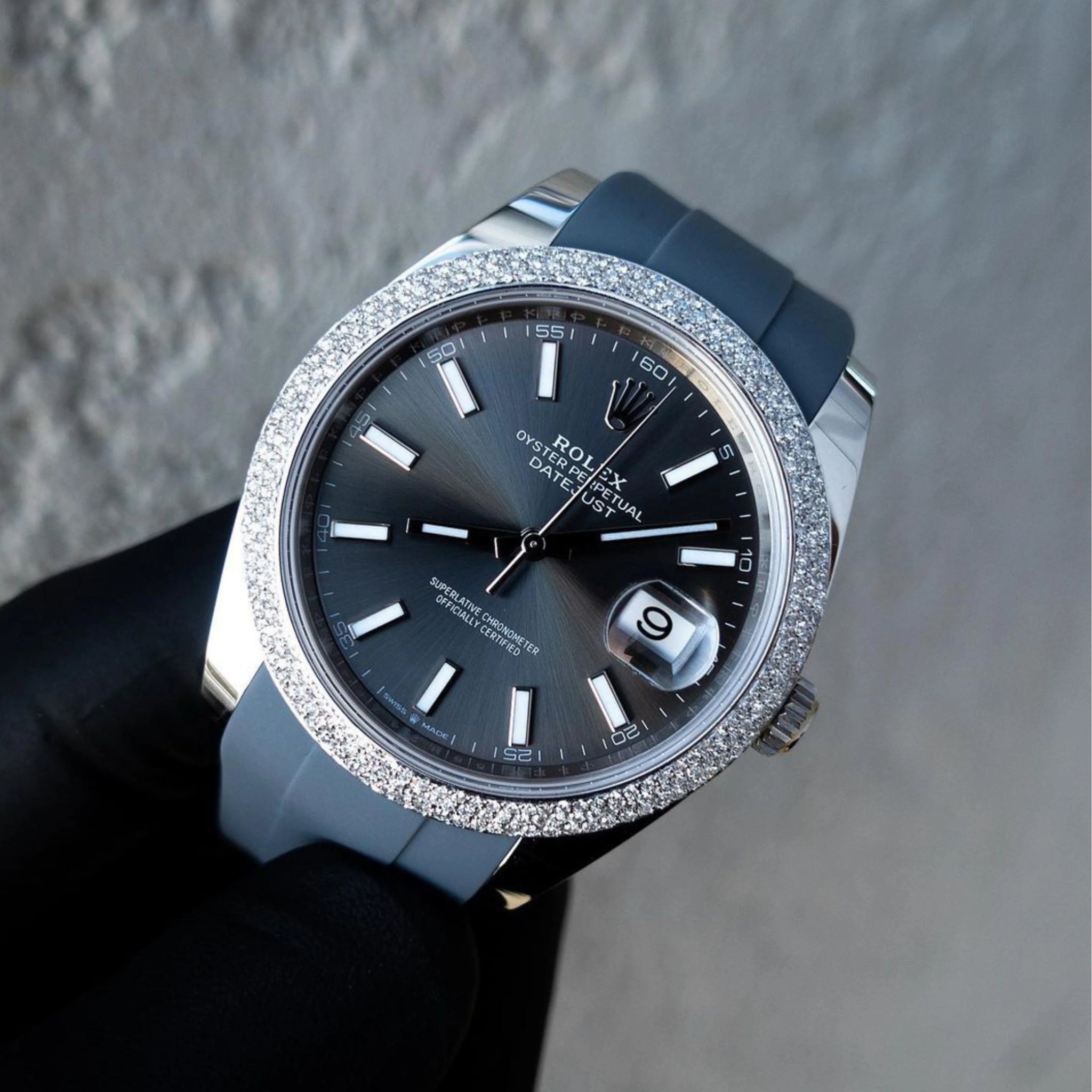 Deployant Strap - For Rolex Datejust 41mm - Grey - Helvetus