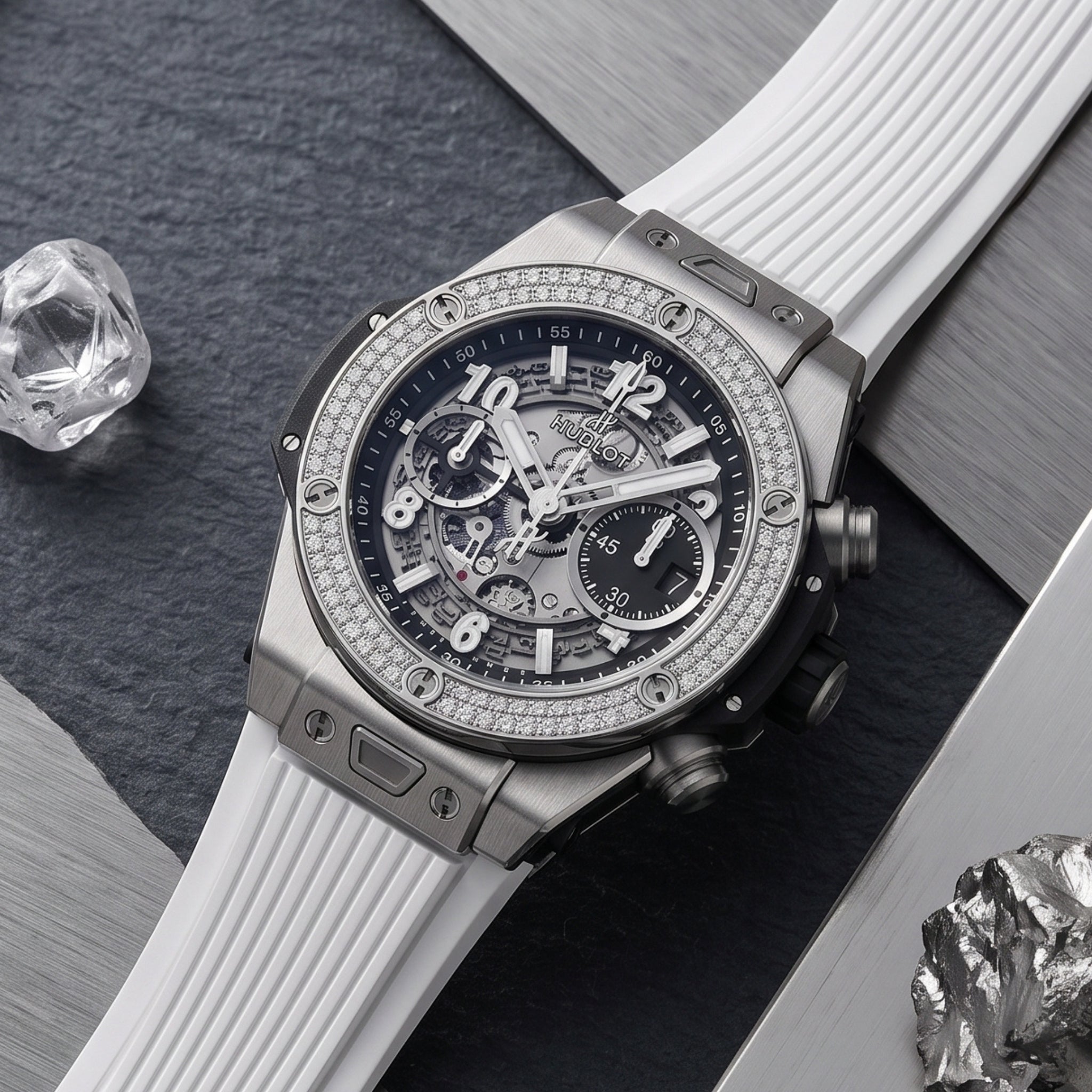 Hublot Big Bang Unico Click Strap in Rubber - White - Helvetus