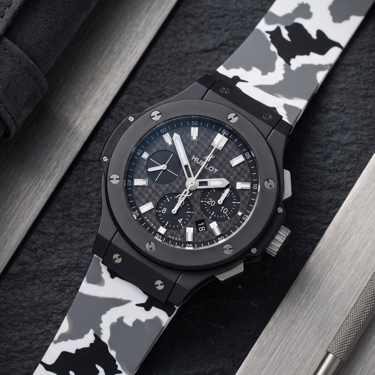 Rubber Strap - For Hublot Big Bang 44mm - White Camo