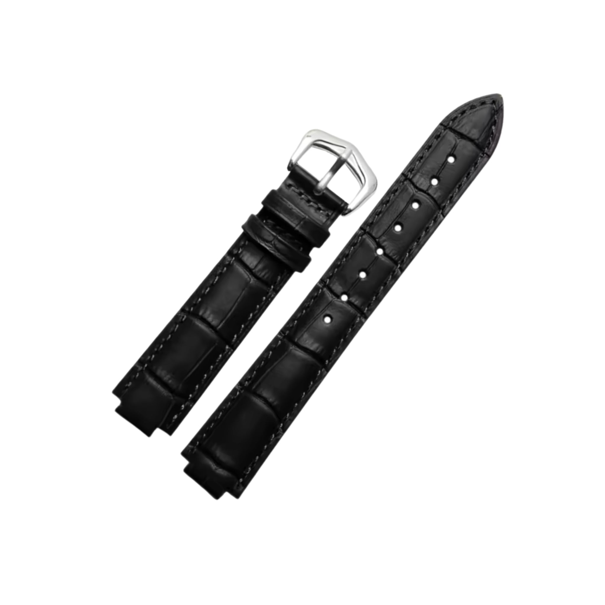 Leather Strap - For Cartier Ballon Bleu - Black - Helvetus
