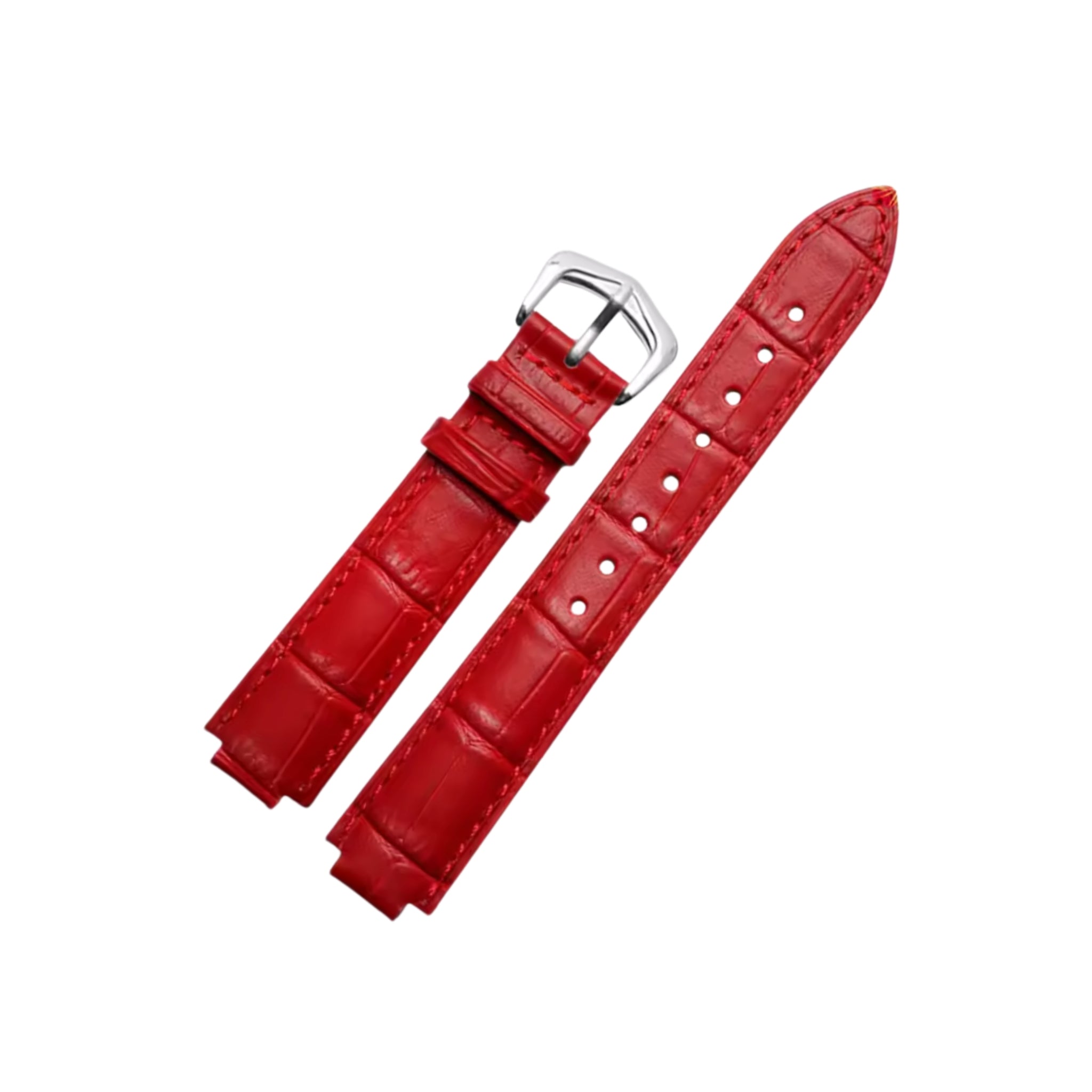 Leather Strap - For Cartier Ballon Bleu - Red - Helvetus