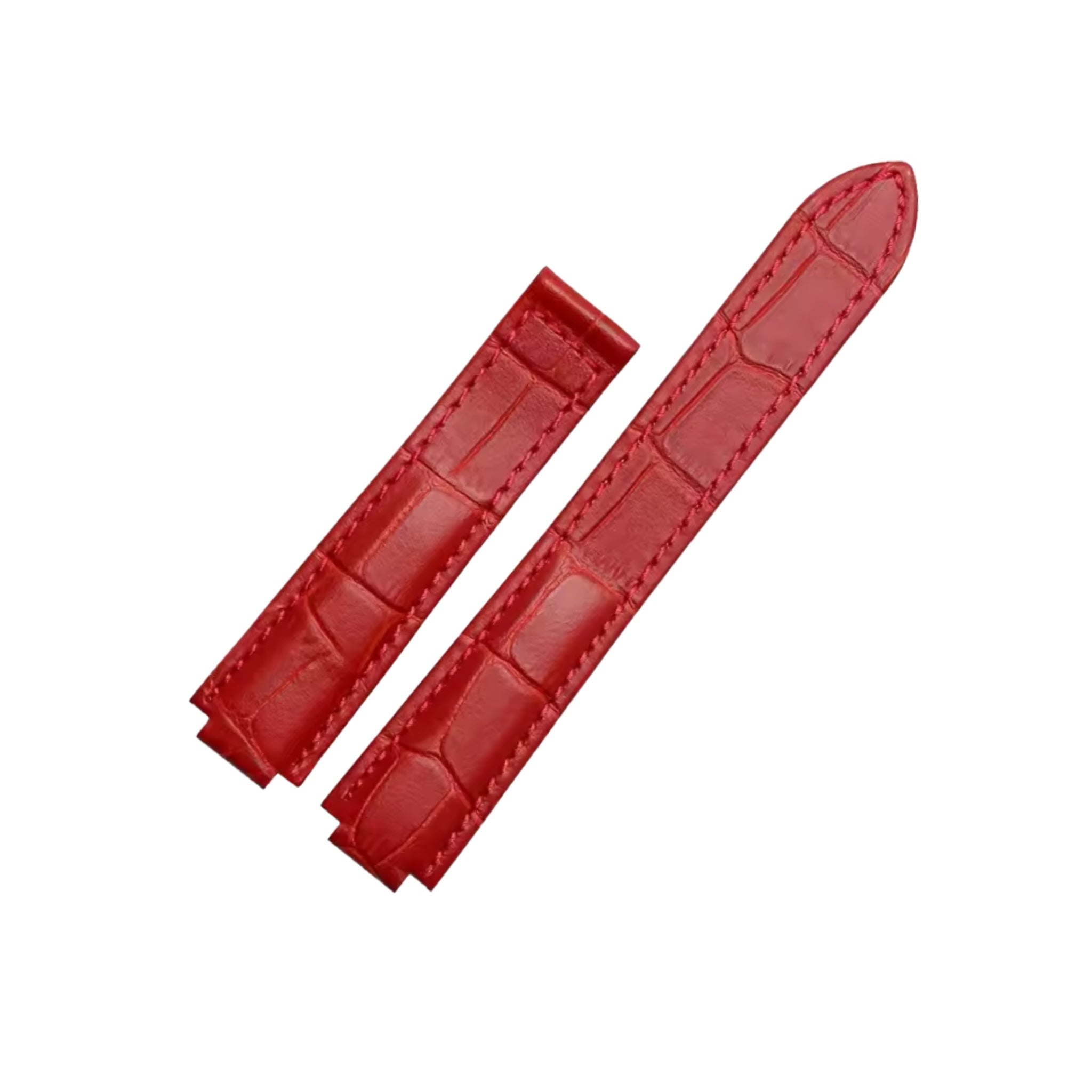 Leather Strap - For Cartier Ballon Bleu - Red - Helvetus