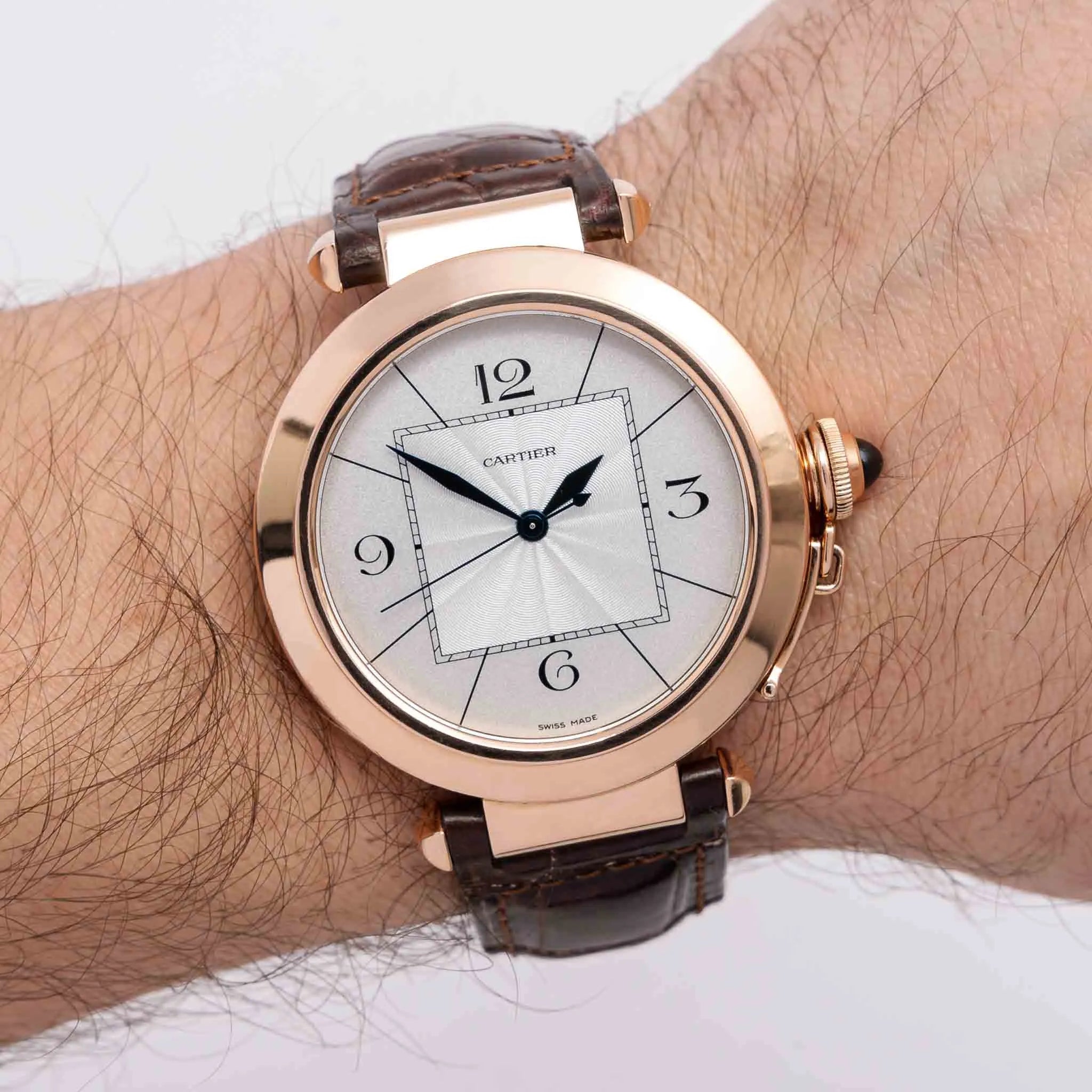 Leather Strap - For Cartier Pasha - Brown - Helvetus