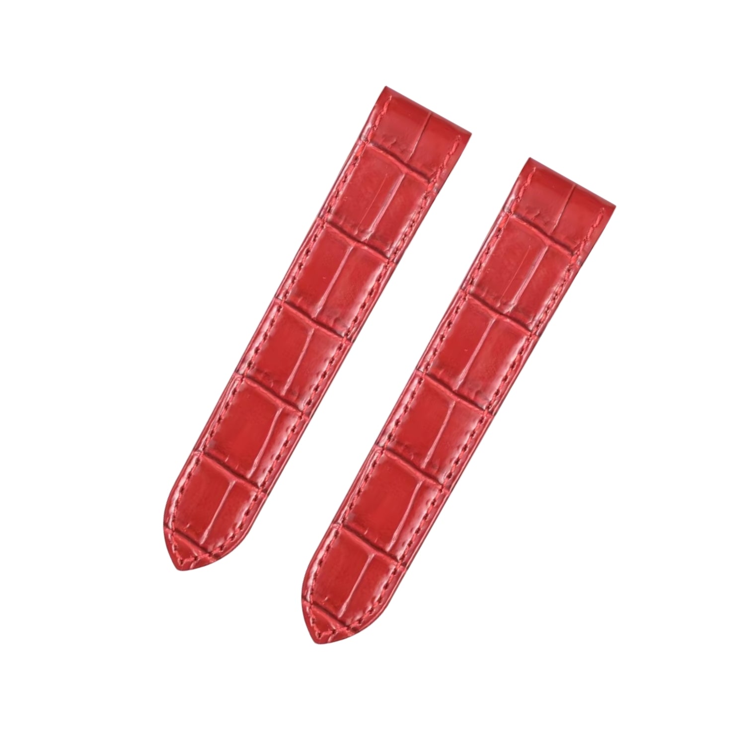 Leather Strap - For Cartier Santos 100 - Red - Helvetus