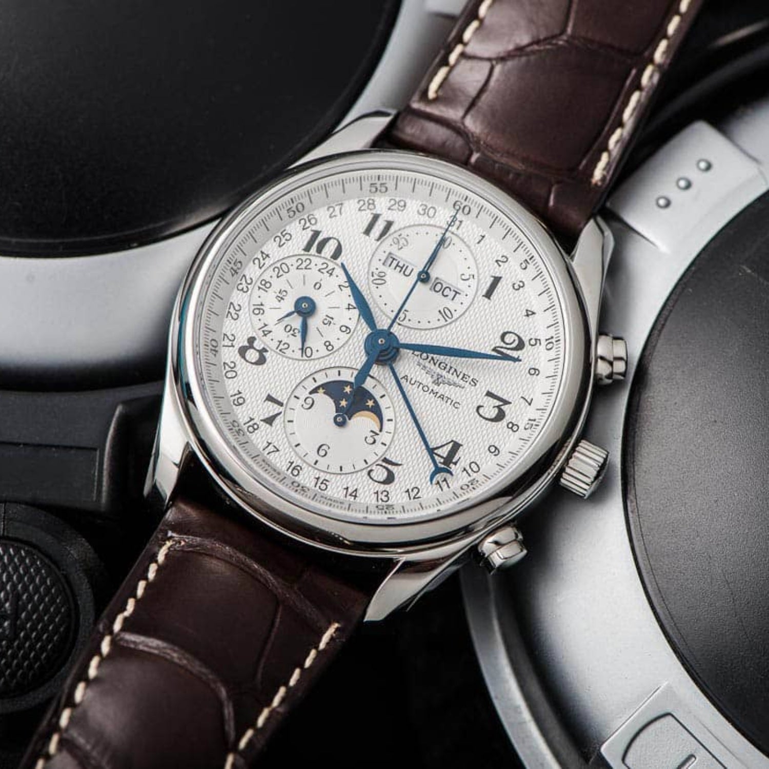 Leather Strap - For Longines Master Collection - Brown - Helvetus