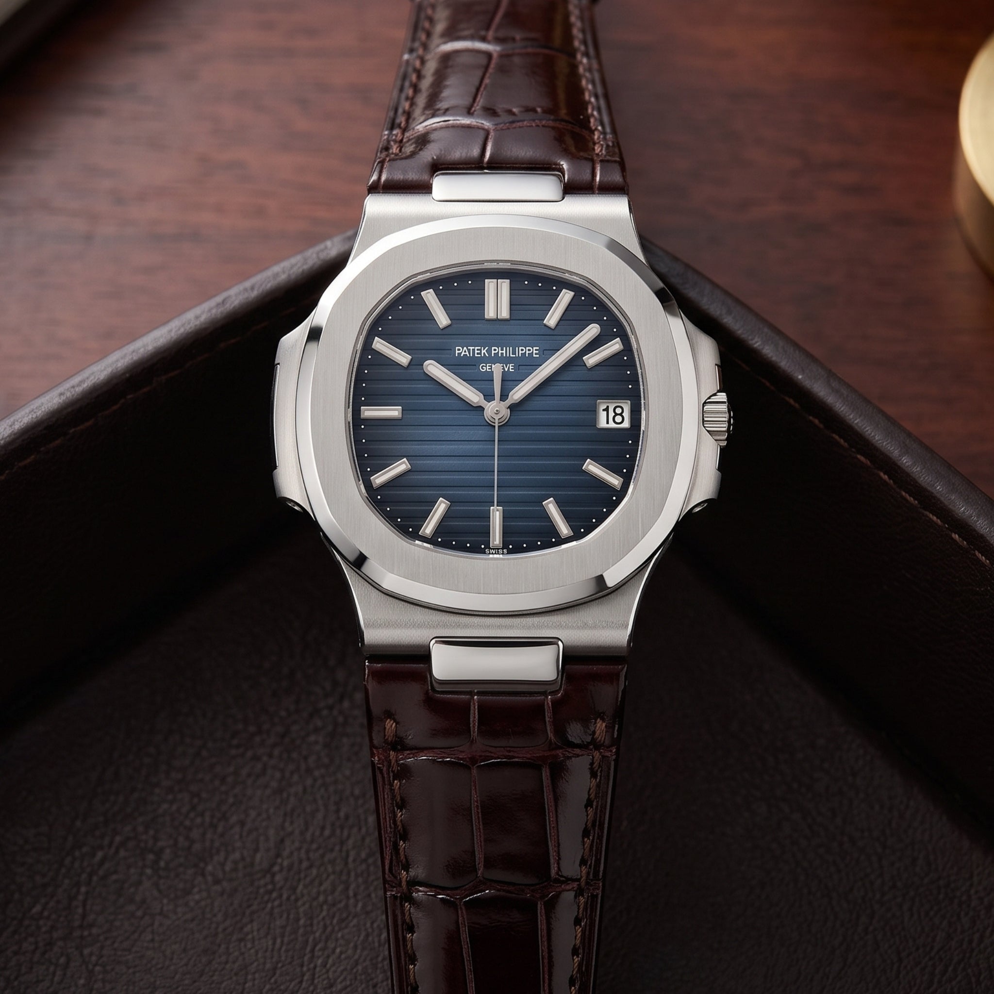 Leather Strap - For Patek Philippe Nautilus - Brown - Helvetus
