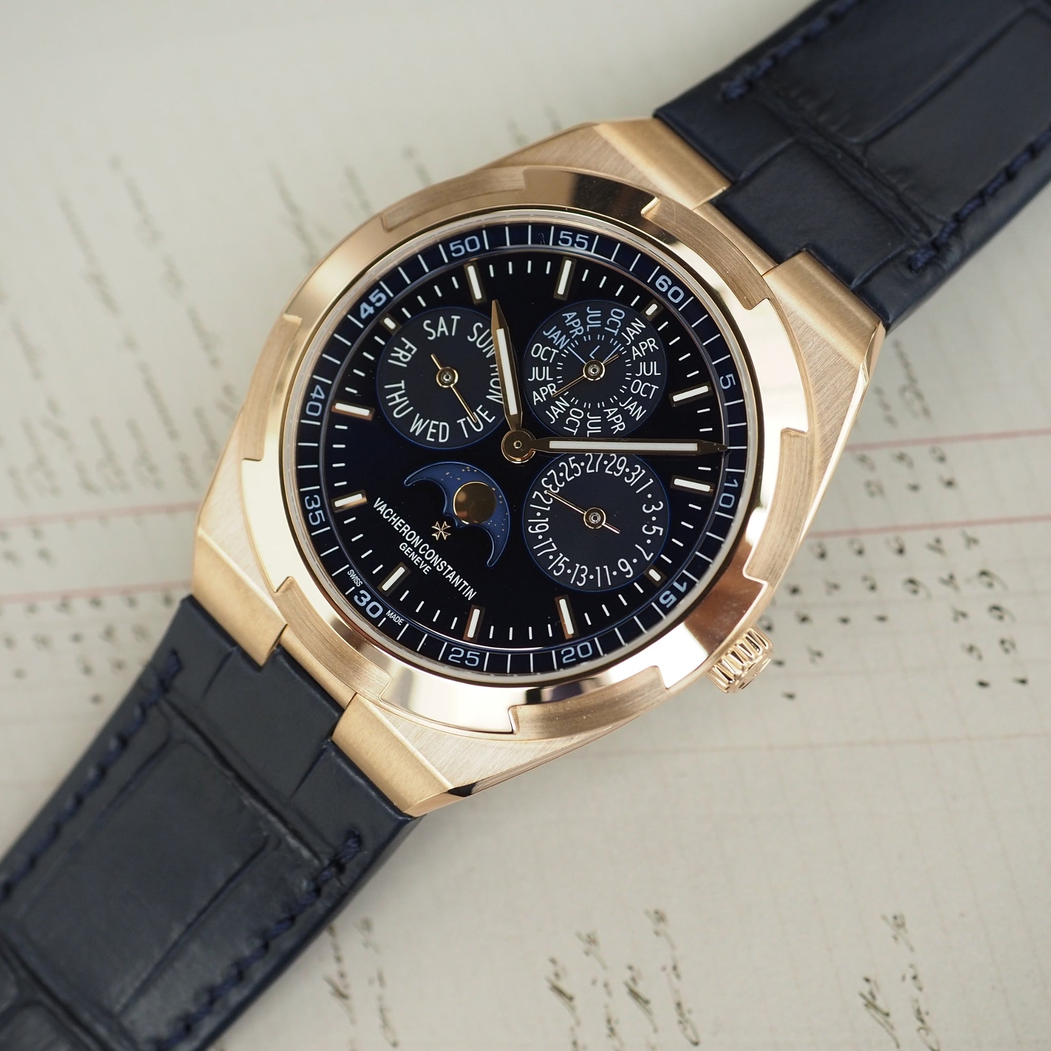 Leather Strap - For Vacheron Constantin Overseas - Black - Helvetus