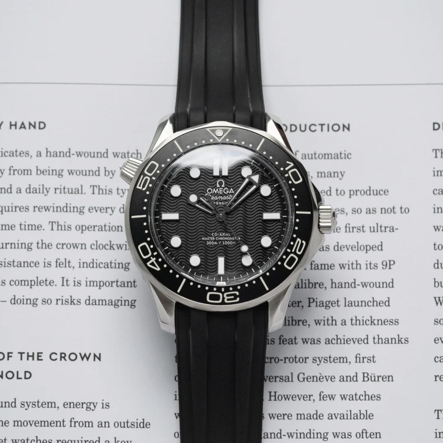 Omega Seamaster (Diver) 300M Rubber Strap - Black - Helvetus