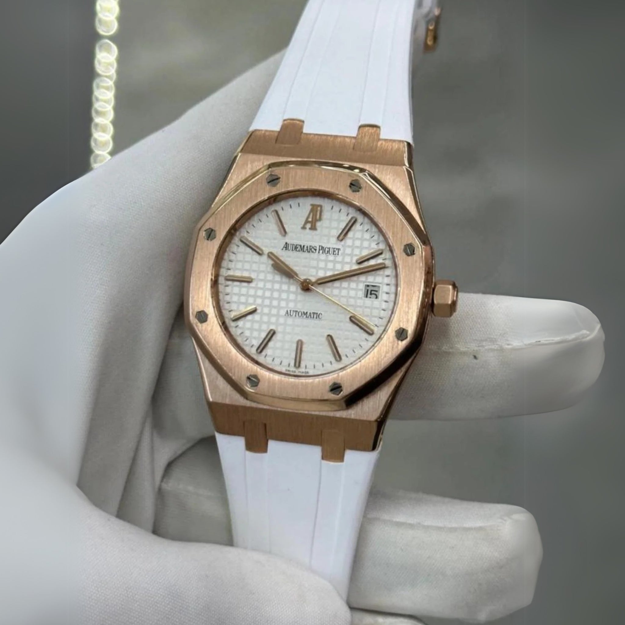 Rubber Strap - For all AP Royal Oak 41mm - White - Helvetus