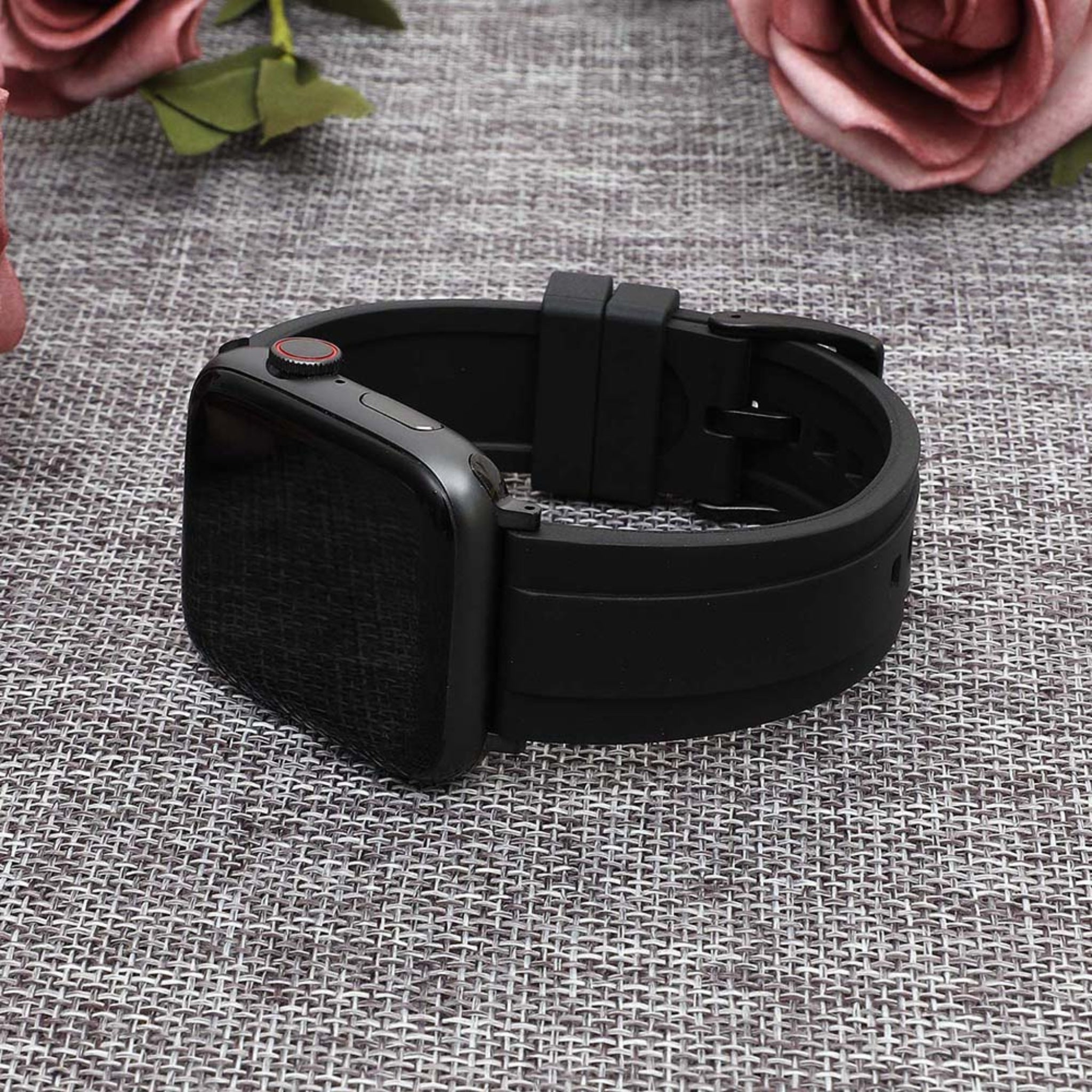 Rubber Strap - For all Apple Watch Models - Black - Helvetus