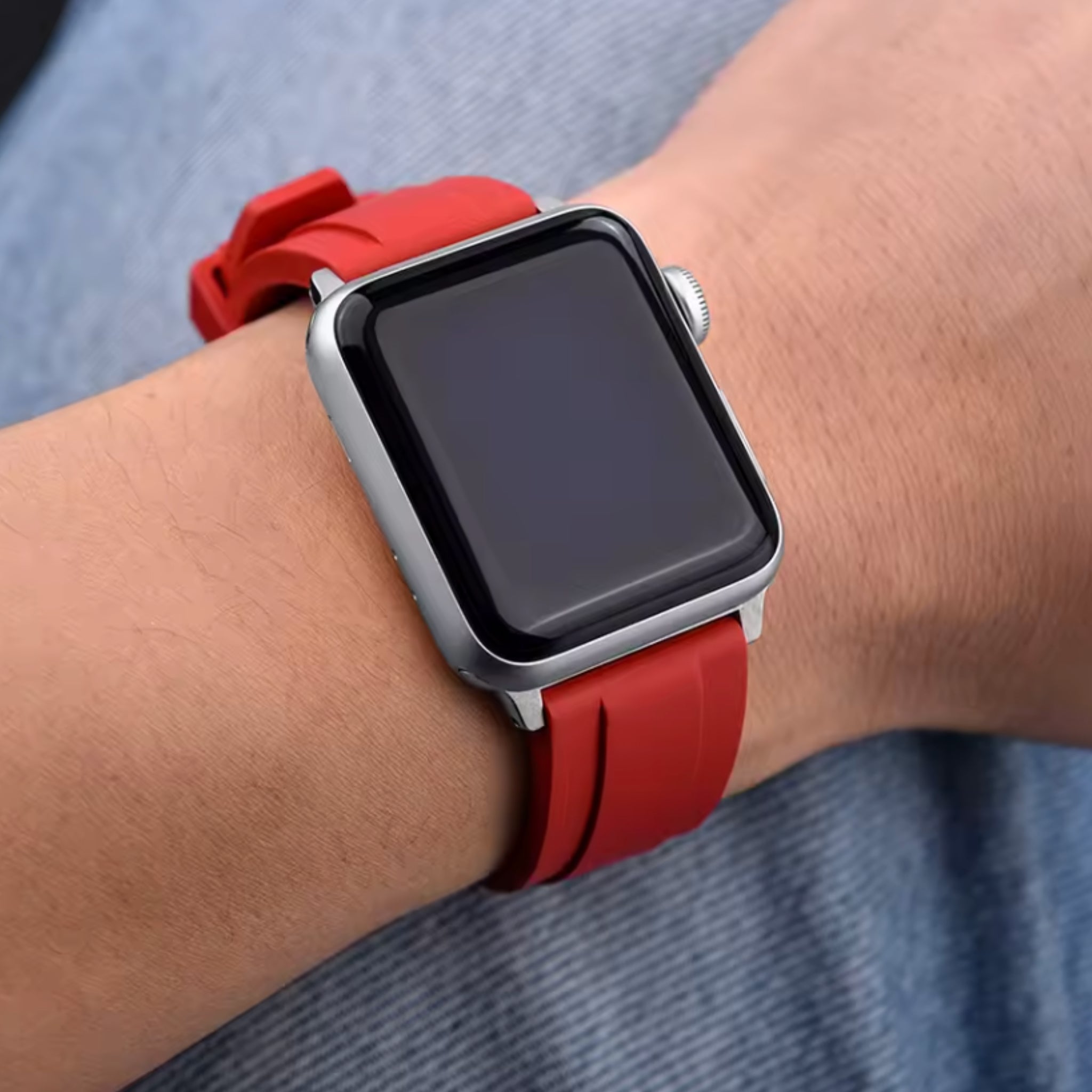 Rubber Strap - For all Apple Watch Models - Red - Helvetus