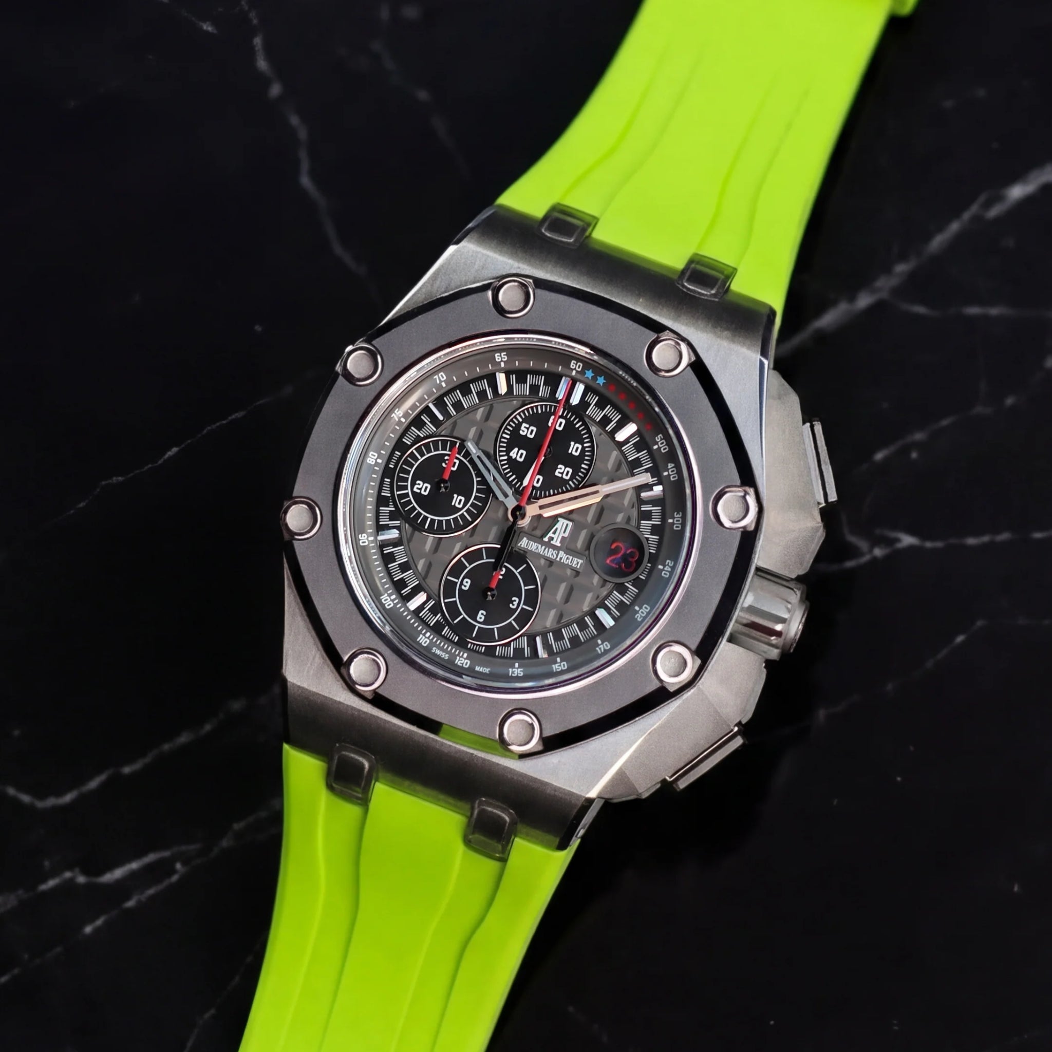 Rubber Strap - For all Audemars Piguet Offshore 44mm - Lime Green - Helvetus