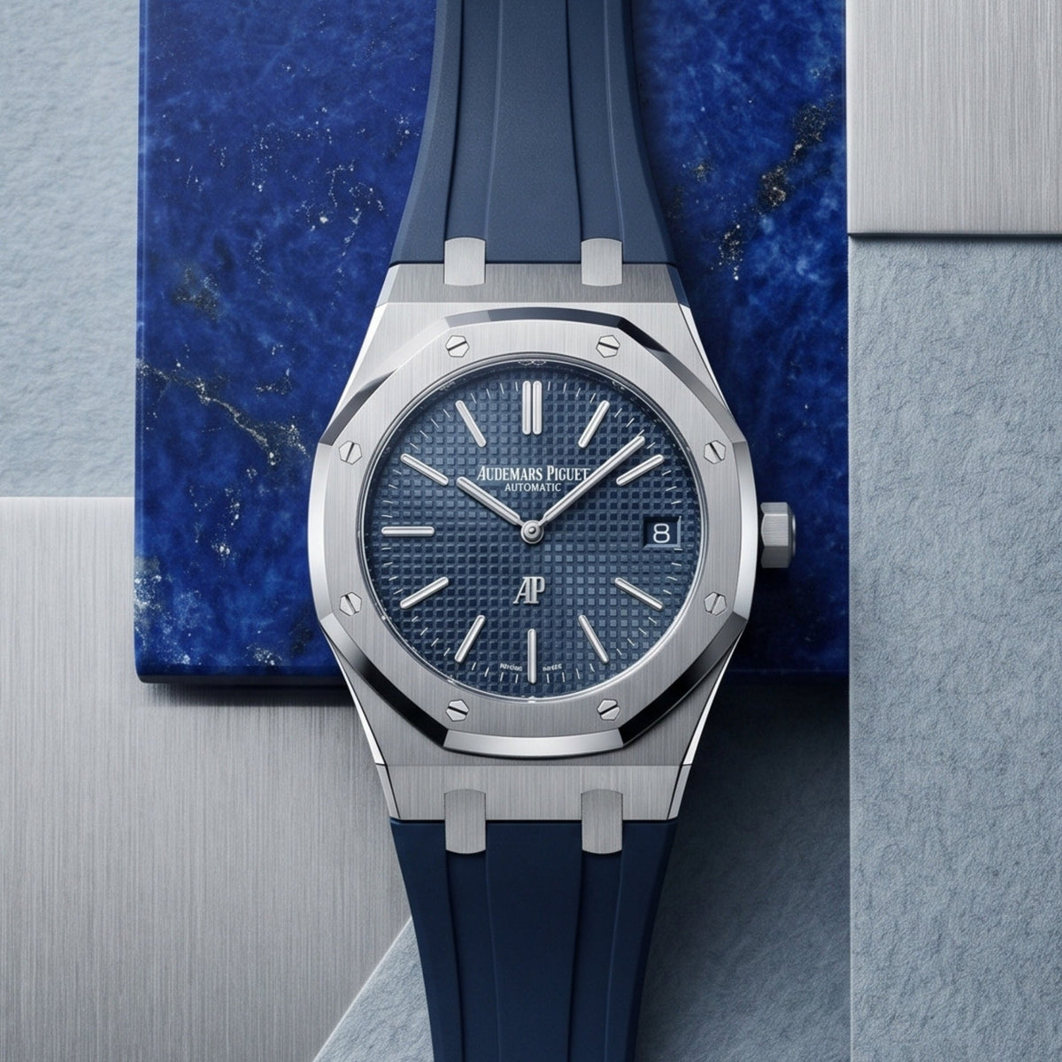 Rubber Strap - For all Audemars Piguet Royal Oak 39mm - Navy Blue - Helvetus