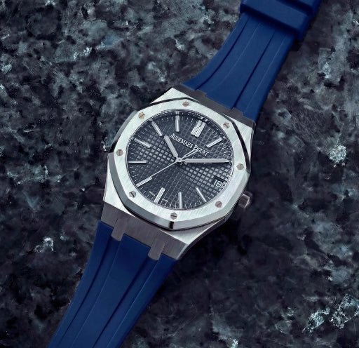 Rubber Strap - For all Audemars Piguet Royal Oak 41mm - Navy Blue - Helvetus