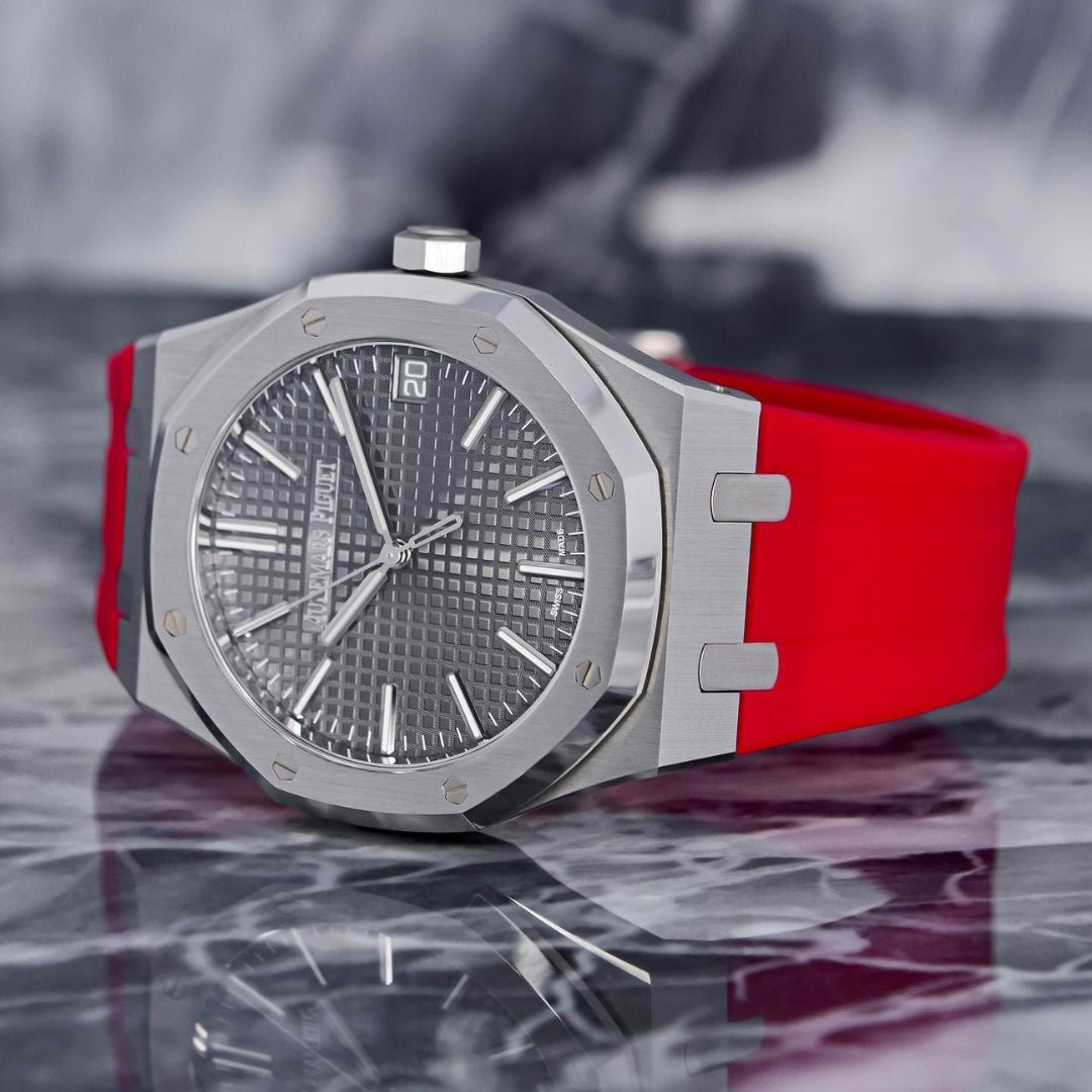 Rubber Strap - For all Audemars Piguet Royal Oak 41mm - Red - Helvetus