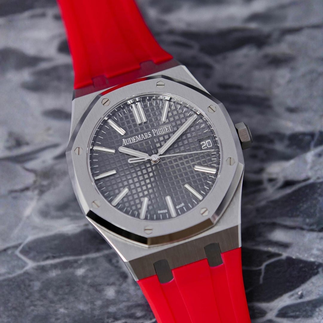 Rubber Strap - For all Audemars Piguet Royal Oak 41mm - Red - Helvetus