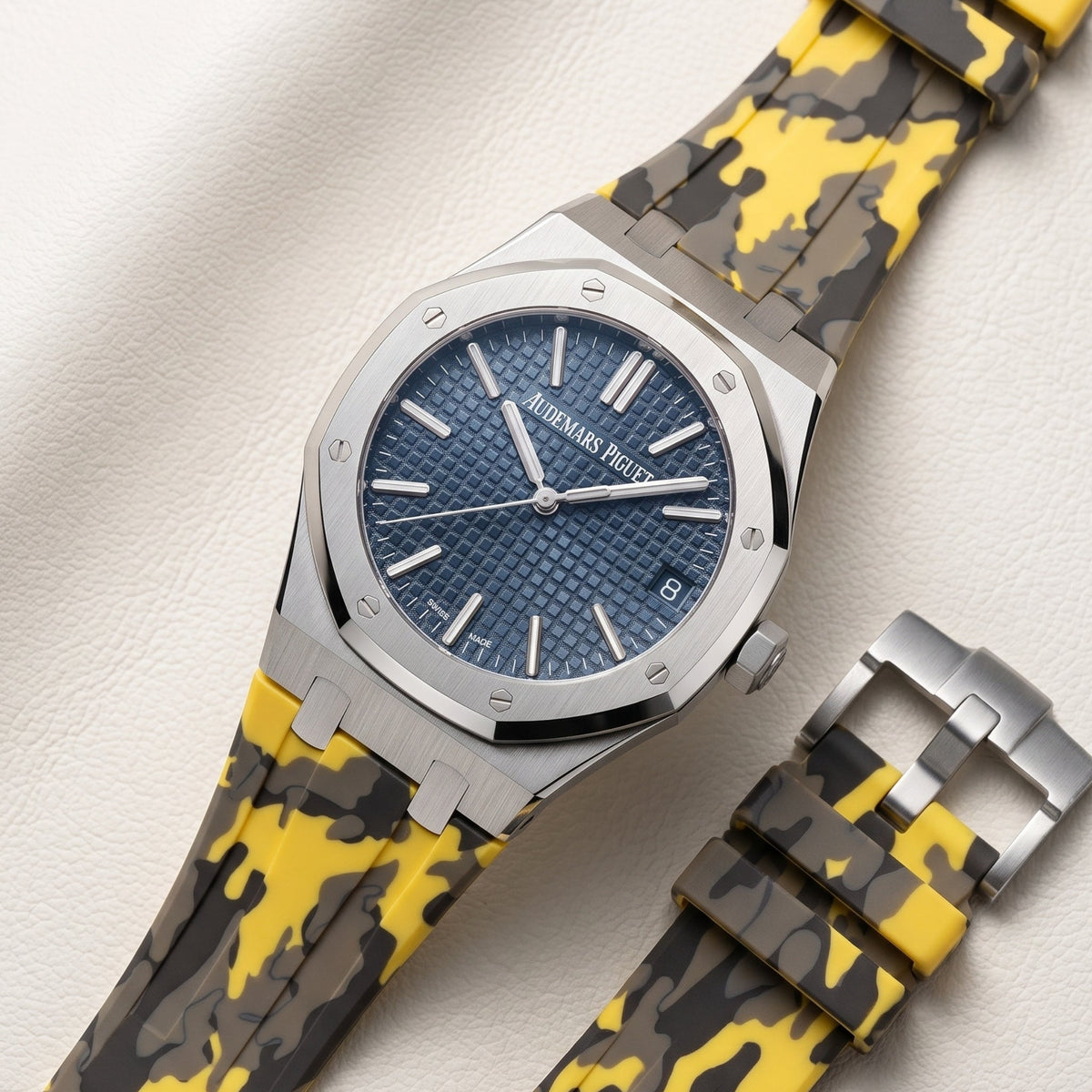 Rubber Strap - For all Audemars Piguet Royal Oak 41mm - Yellow Camo - Helvetus