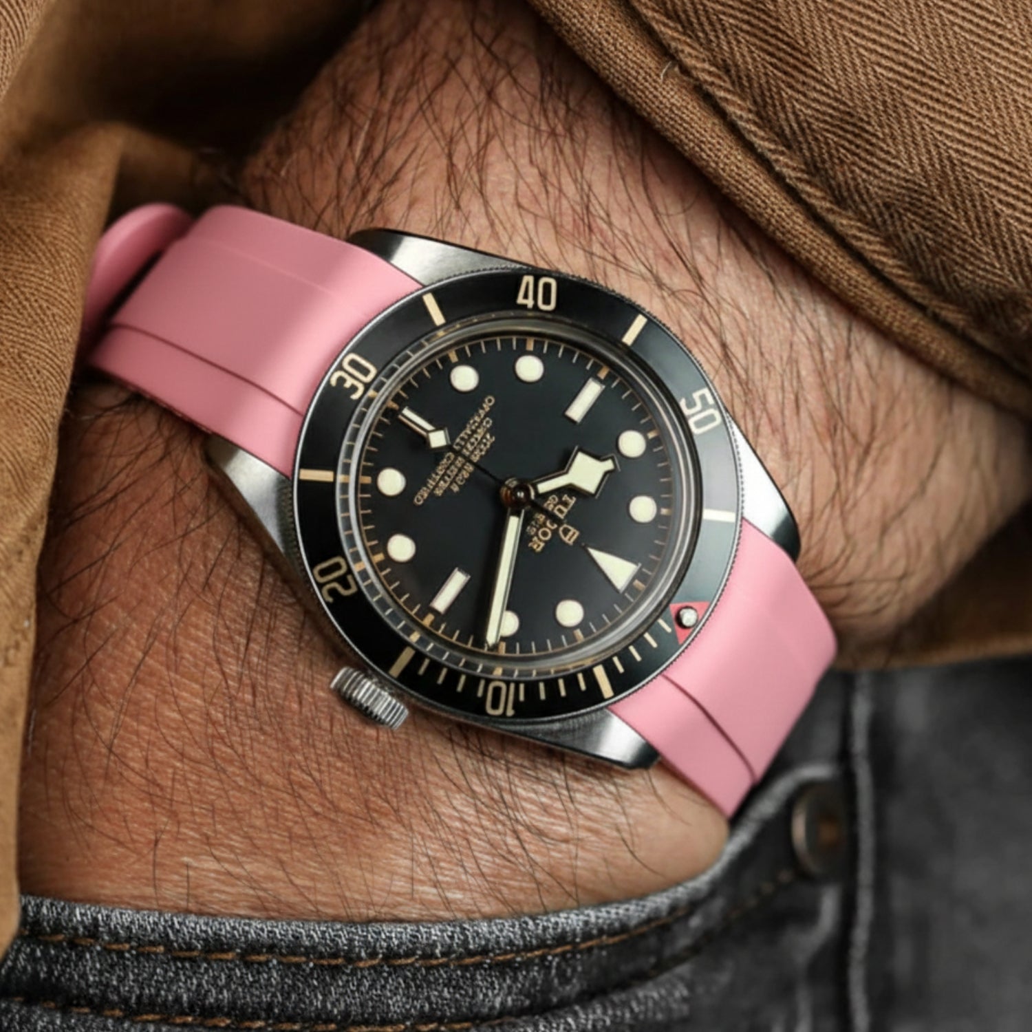 Rubber Strap - For all Tudor Black Bay Models - Pink - Helvetus