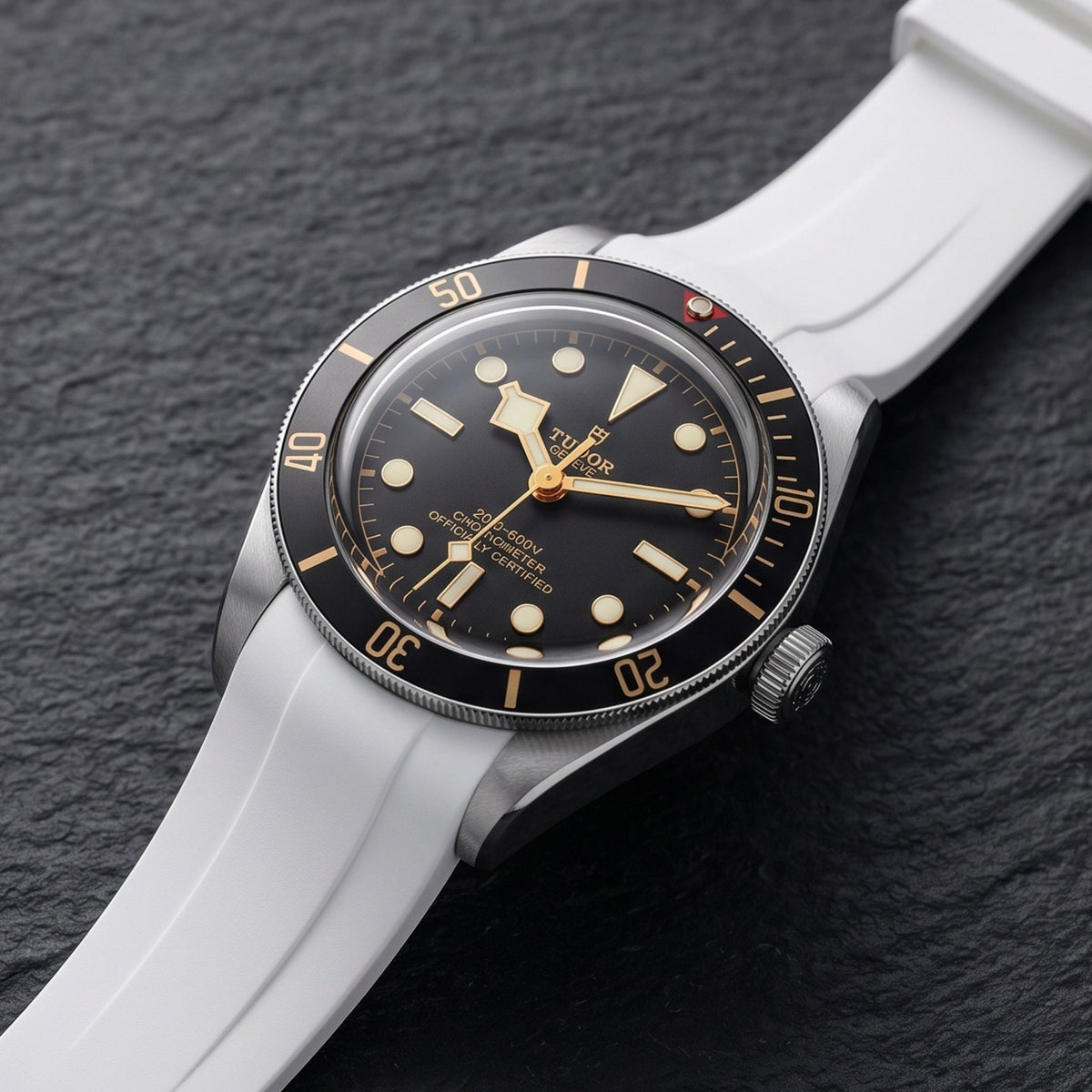 Rubber Strap - For all Tudor Black Bay Models - White - Helvetus