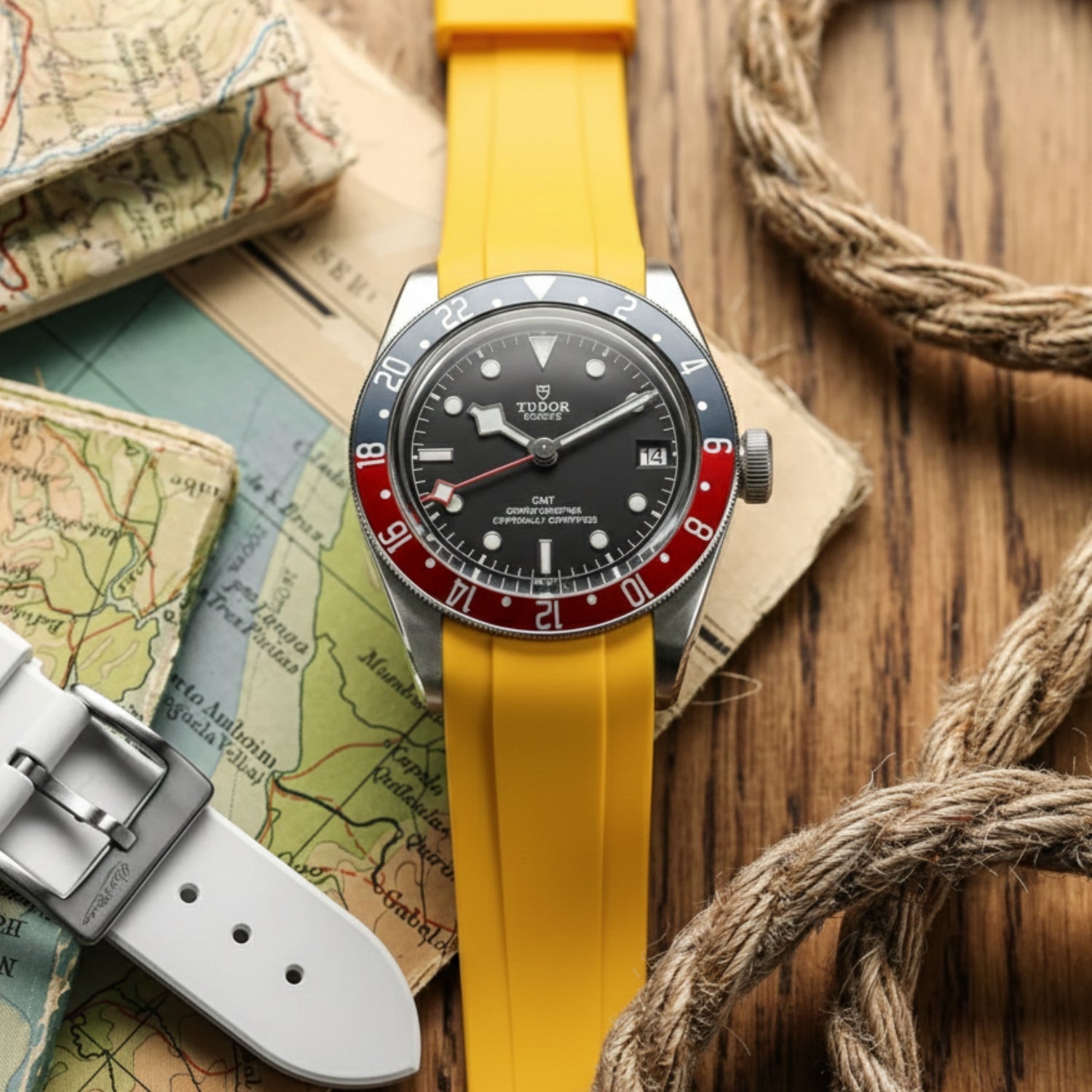 Rubber Strap - For all Tudor Black Bay Models - Yellow - Helvetus