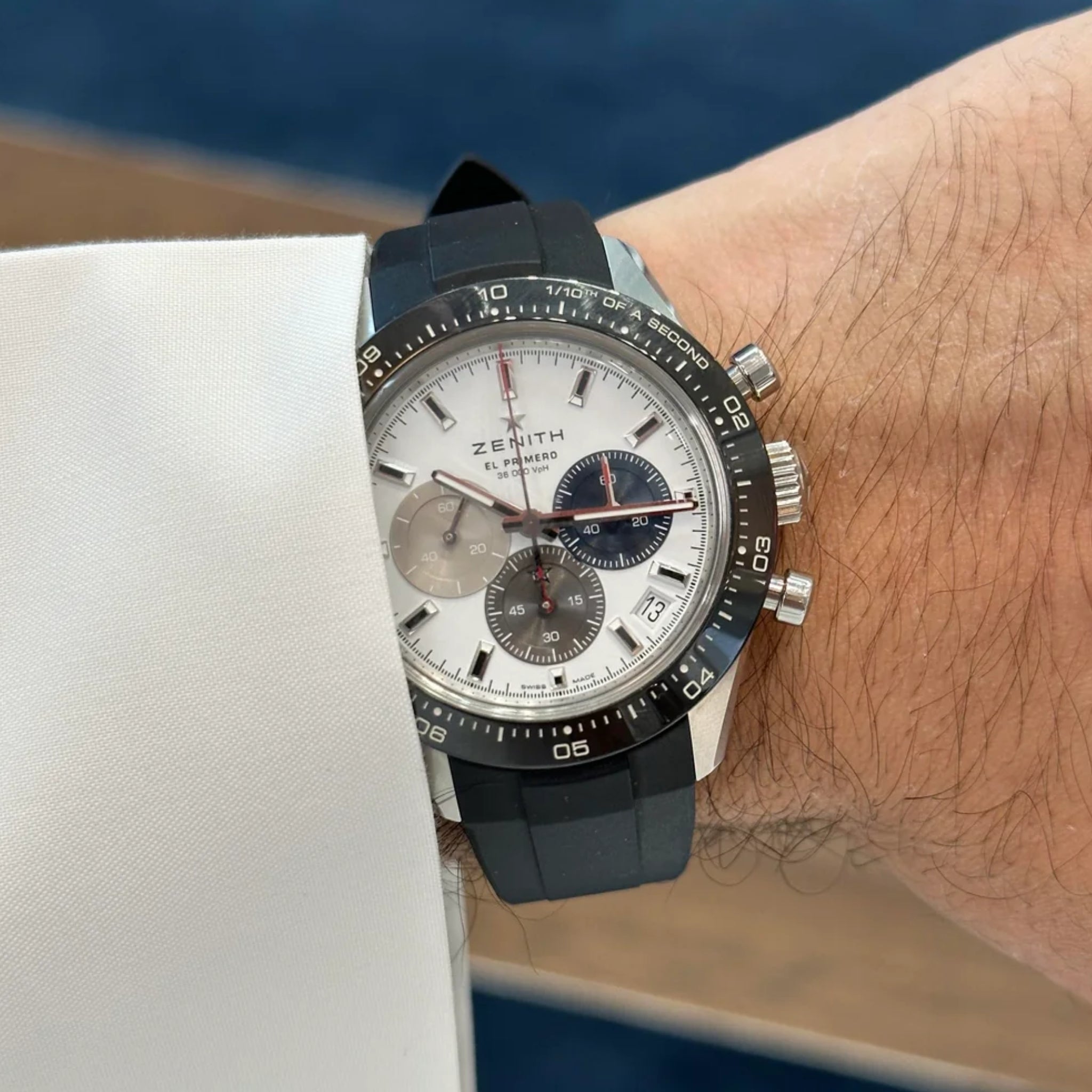 Rubber Strap - For all Zenith Chronomaster Models - Black - Helvetus