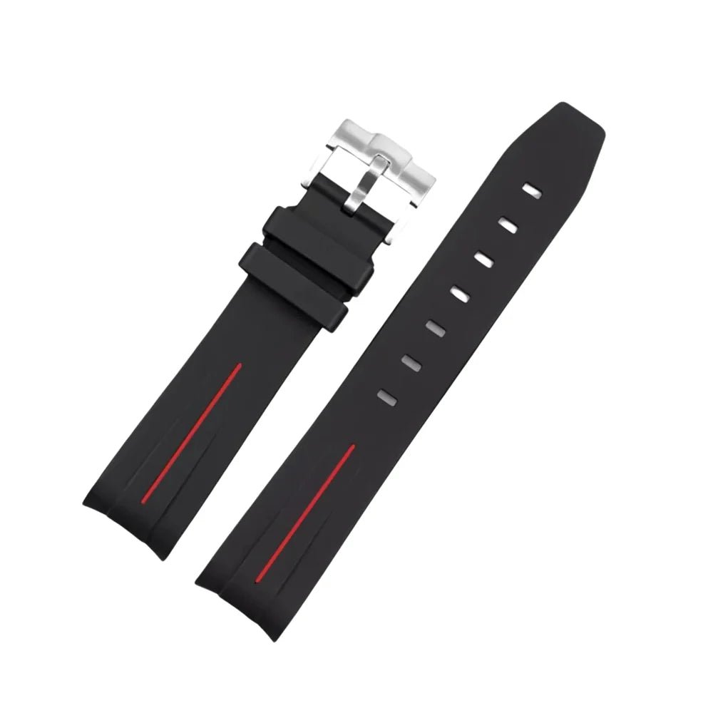 Rubber Strap - For all Zenith Chronomaster Models - Black w/Red Line | LuxLine® - Helvetus