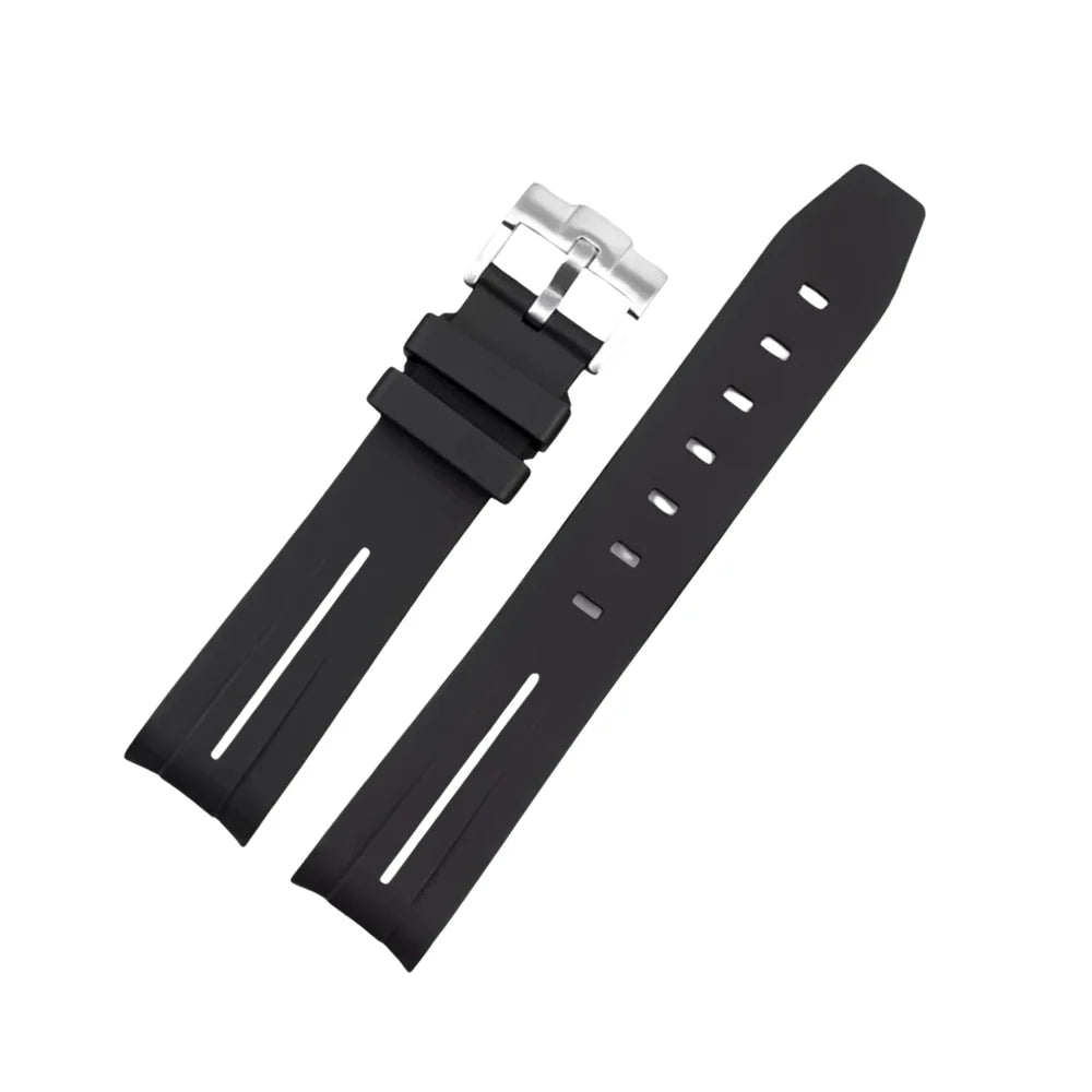 Rubber Strap - For all Zenith Chronomaster Models - Black w/White Line | LuxLine® - Helvetus
