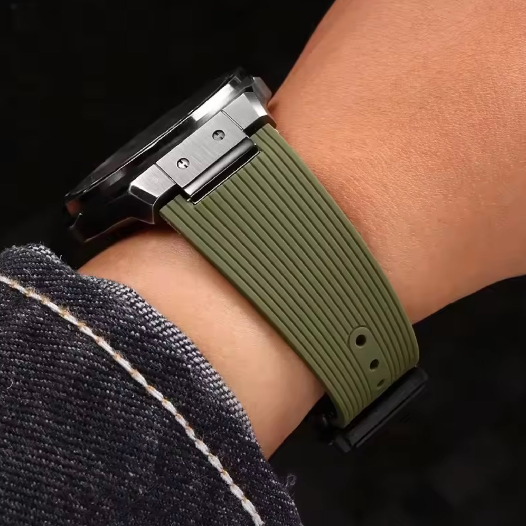 Rubber Strap - For Bell & Ross BR - 05 - Green - Helvetus