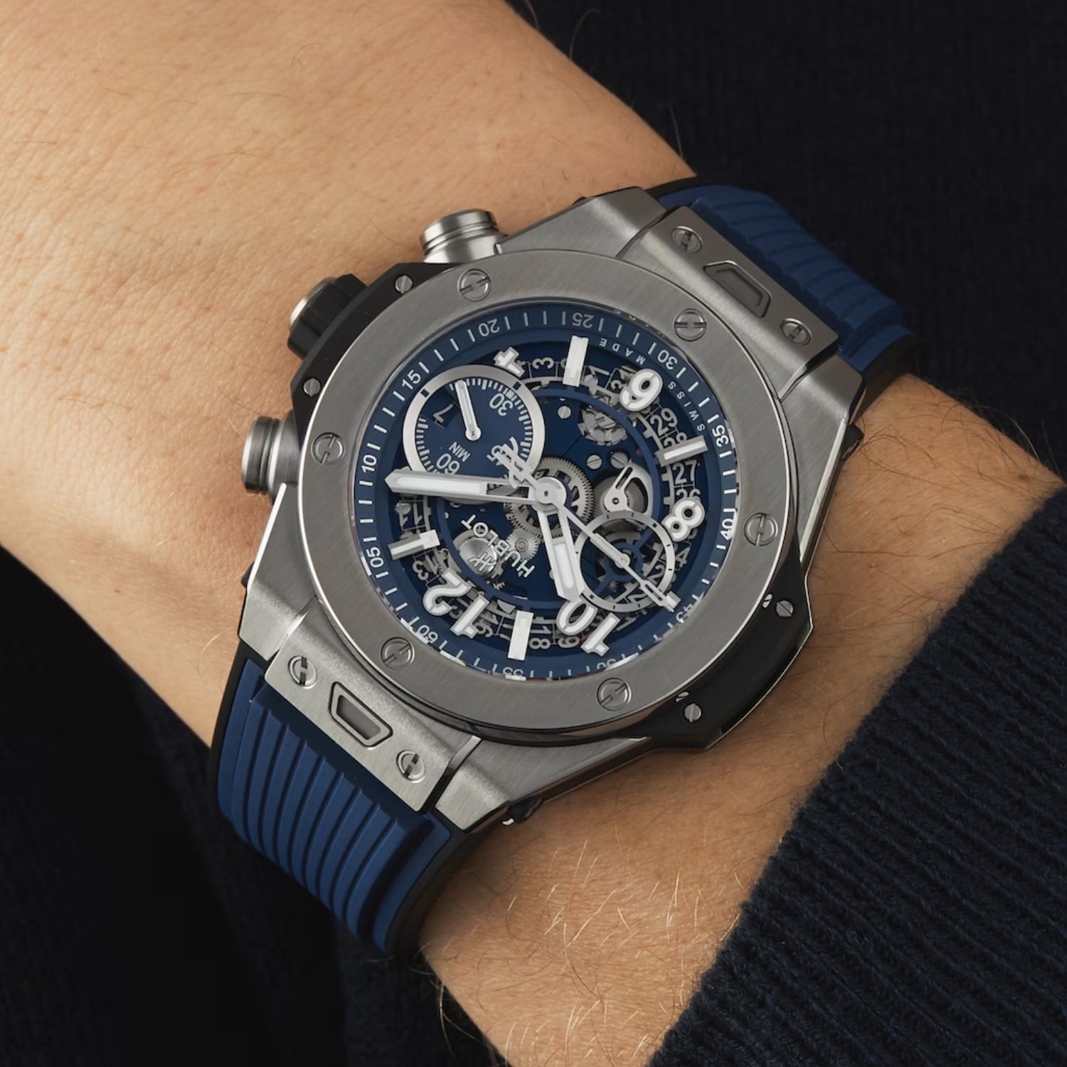 Rubber Strap - For Hublot Big Bang 42mm - Blue - Helvetus