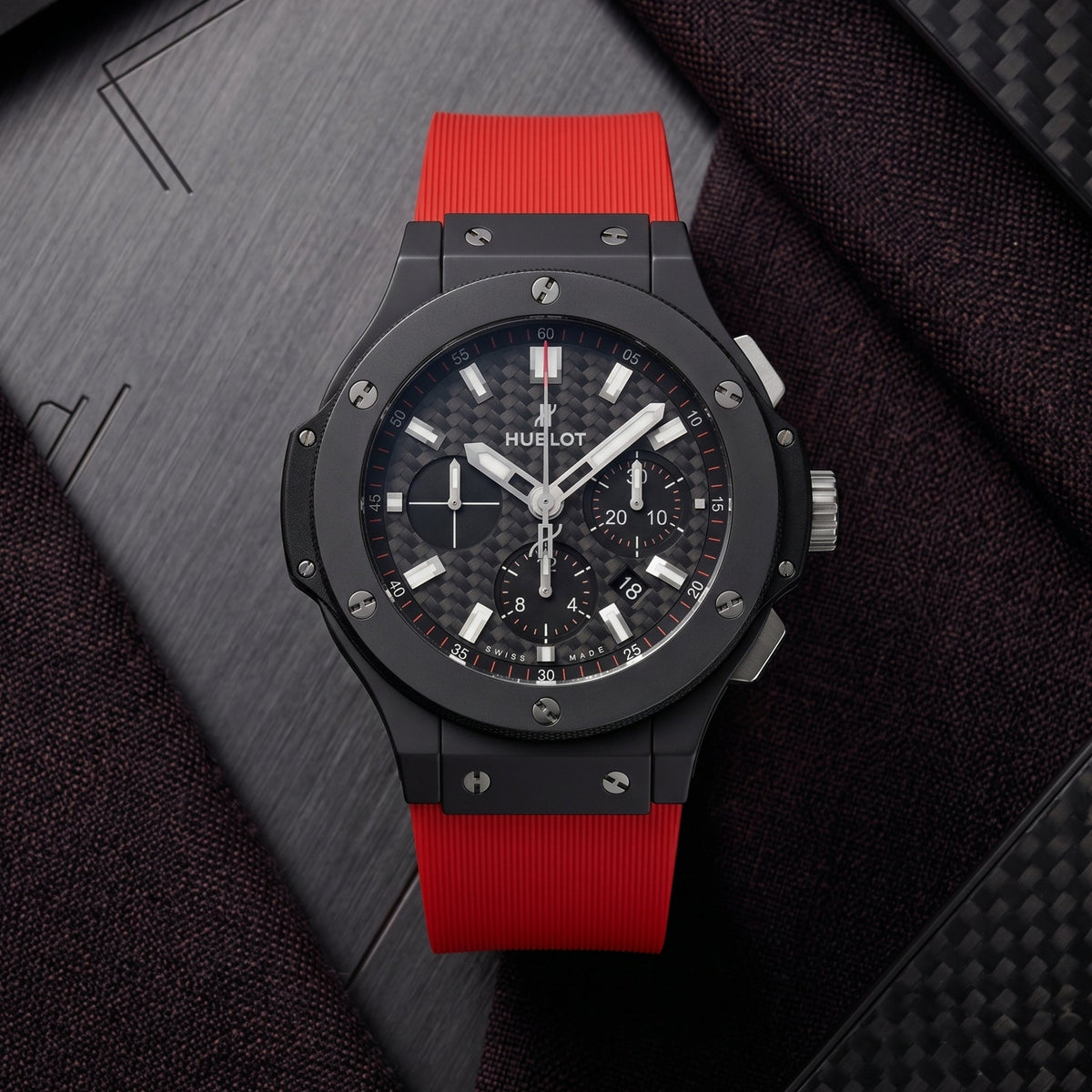 Rubber Strap - For Hublot Big Bang 44mm - Red - Helvetus