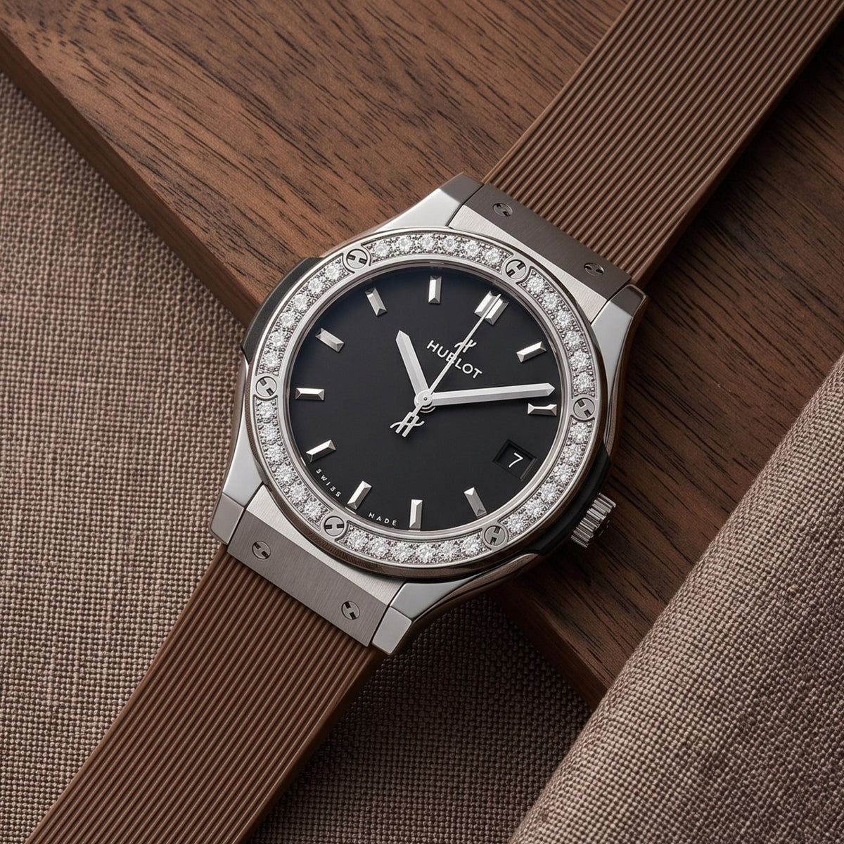 Rubber Strap - For Hublot Female Model - Brown - Helvetus