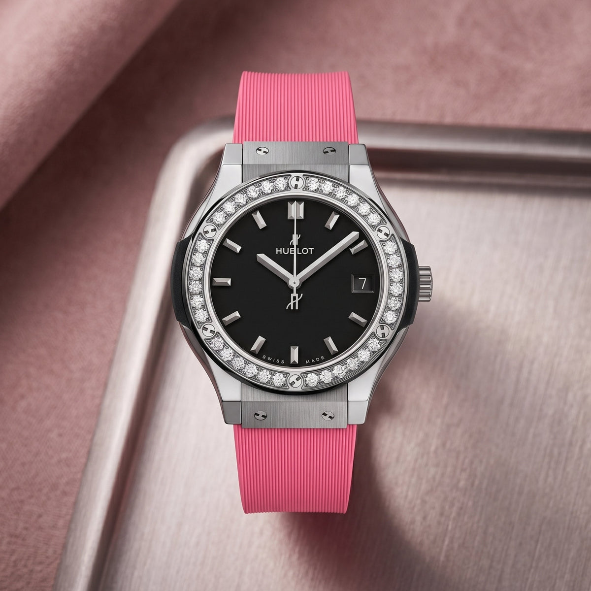 Rubber Strap - For Hublot Female Model - Pink - Helvetus