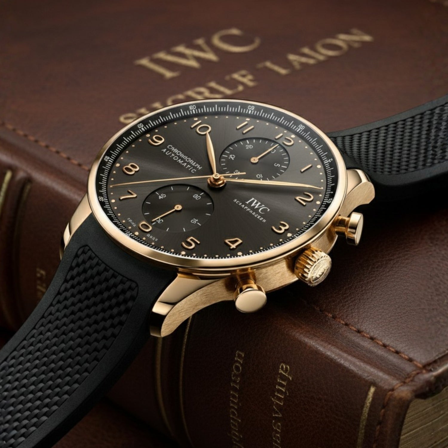 Rubber Strap - For IWC Portugieser - Black - Helvetus
