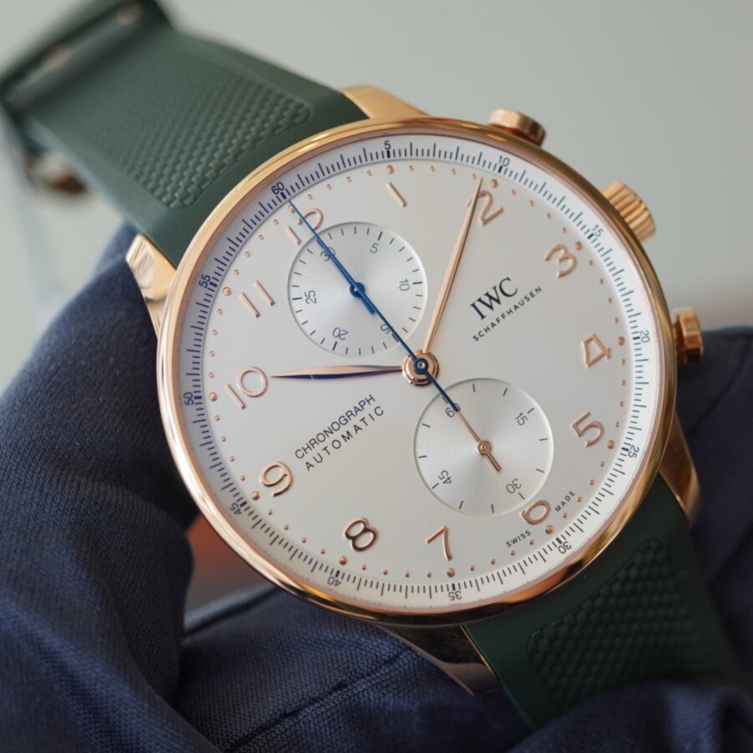 Rubber Strap - For IWC Portugieser - Green - Helvetus