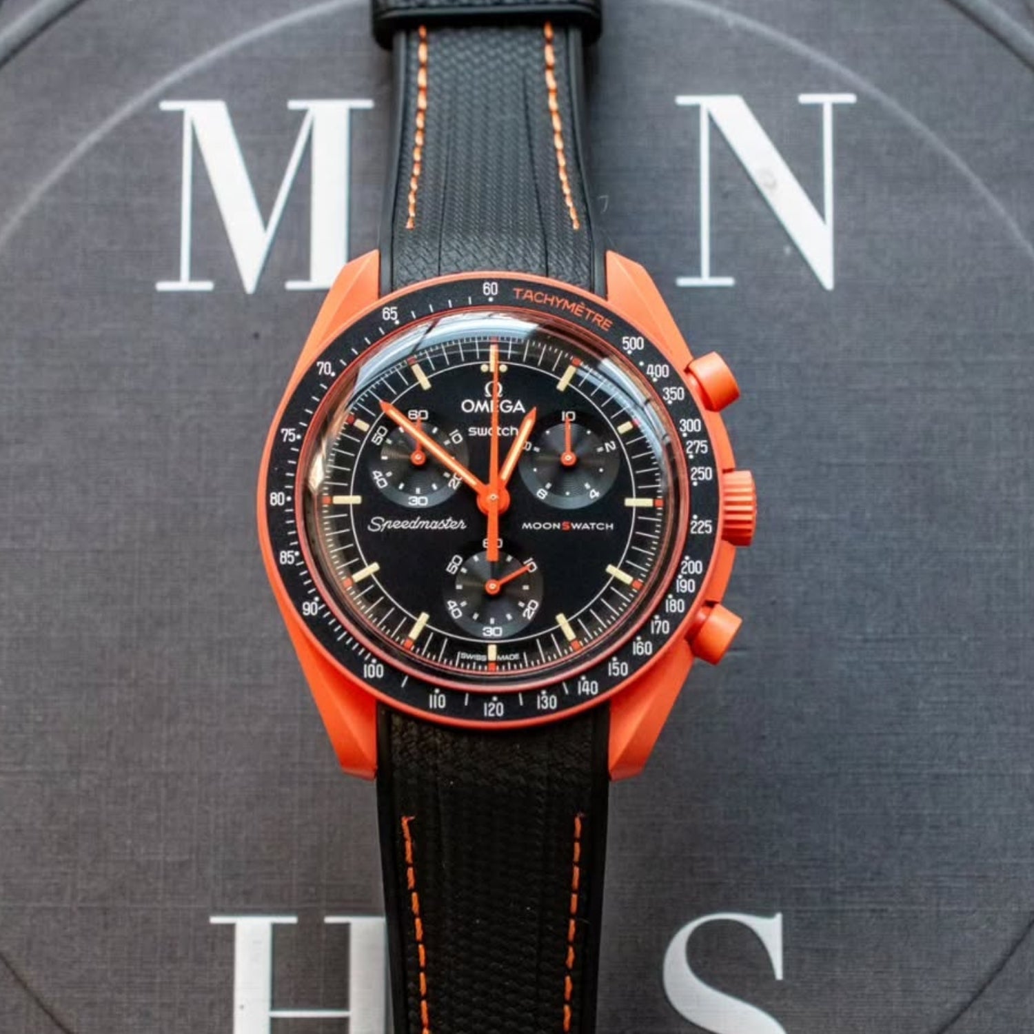 Rubber Strap - For Mission on Earth Lava | Omega X Swatch | MoonSwatch - Black w/Red - Helvetus