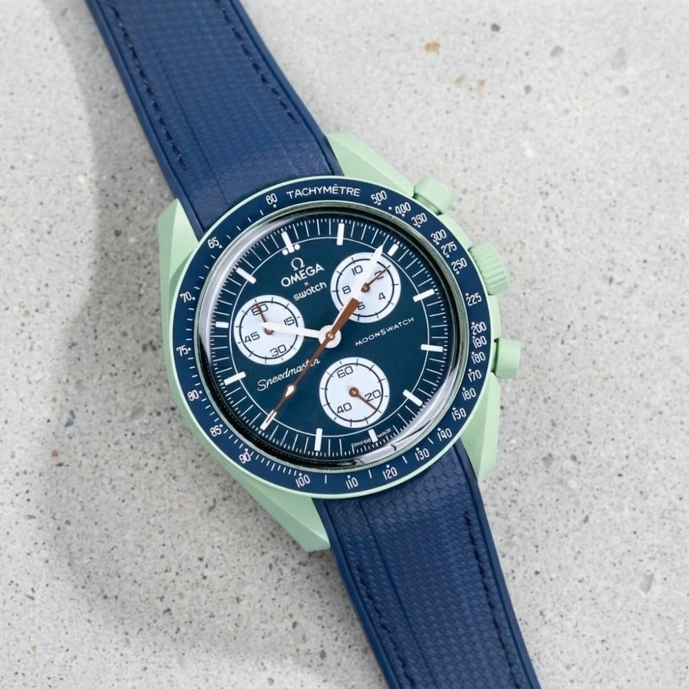 Rubber Strap - For Mission on Earth | Omega X Swatch | MoonSwatch - Blue w/Blue - Helvetus