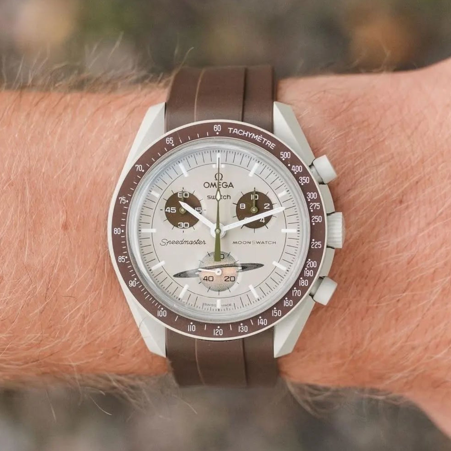Rubber Strap - For Mission to Saturn | Omega X Swatch | MoonSwatch - Brown - Helvetus