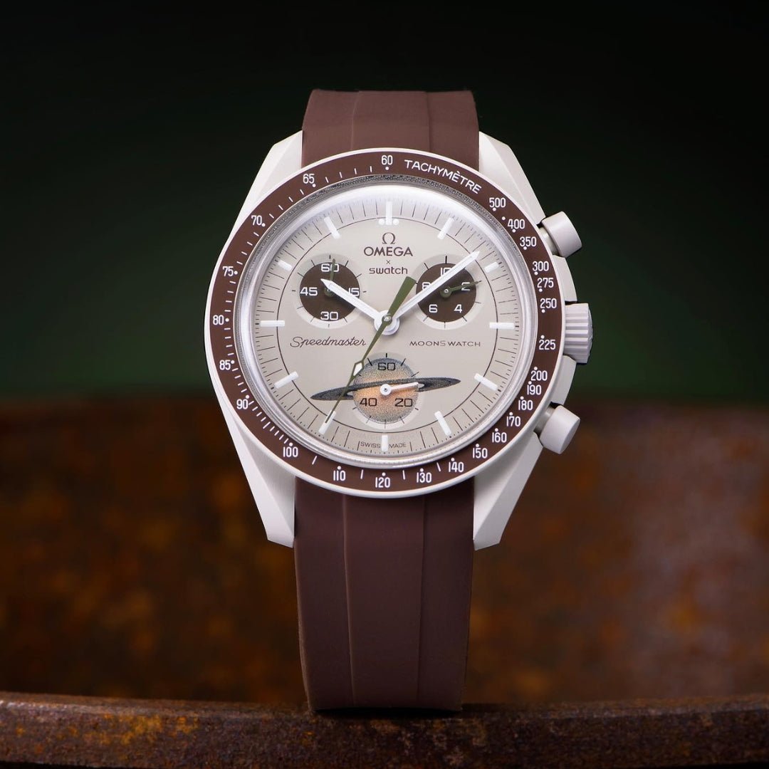 Rubber Strap - For Mission to Saturn | Omega X Swatch | MoonSwatch - Brown - Helvetus